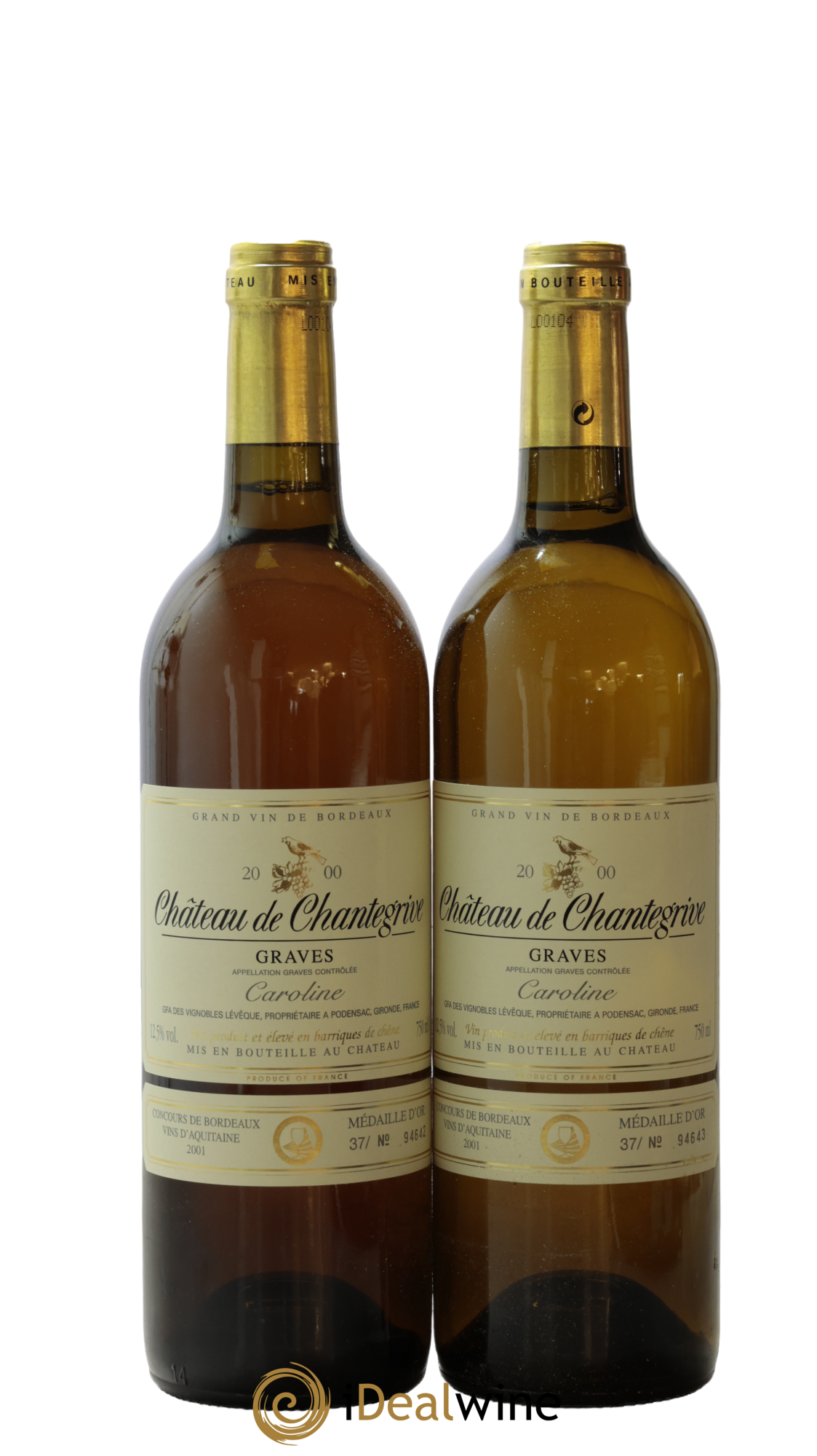 Château de Chantegrive Cuvée Caroline 2000 - Lot de 2 bouteilles - 0