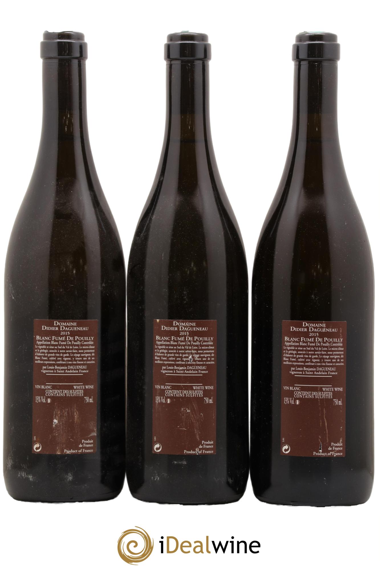 Vin de France (anciennement Pouilly-Fumé) Pur Sang Dagueneau (Domaine Didier - Louis-Benjamin) 2015 - Posten von 3 Flaschen - 1