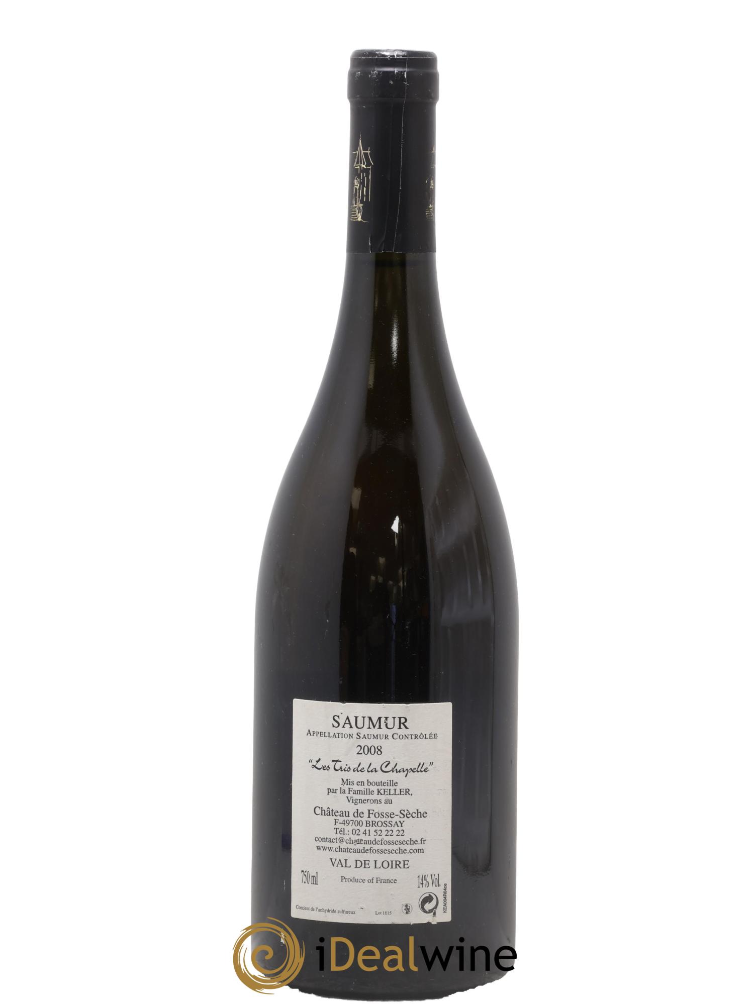 Saumur Le Tris de la Chapelle Château de Fosse-Sèche 2008 - Posten von 1 Flasche - 1