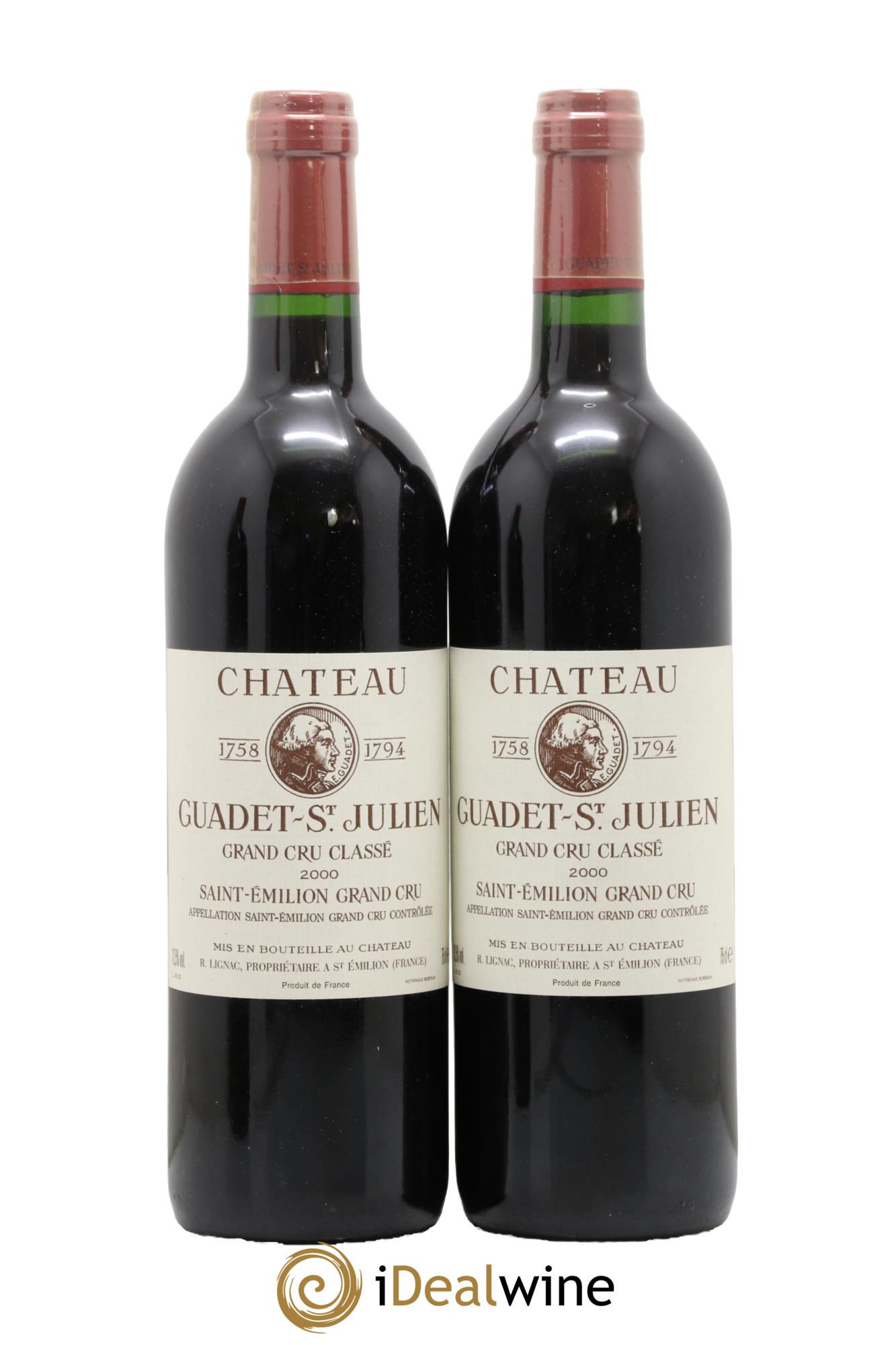 Château Guadet Grand Cru Classé 2000 - Lot of 2 bottles - 0