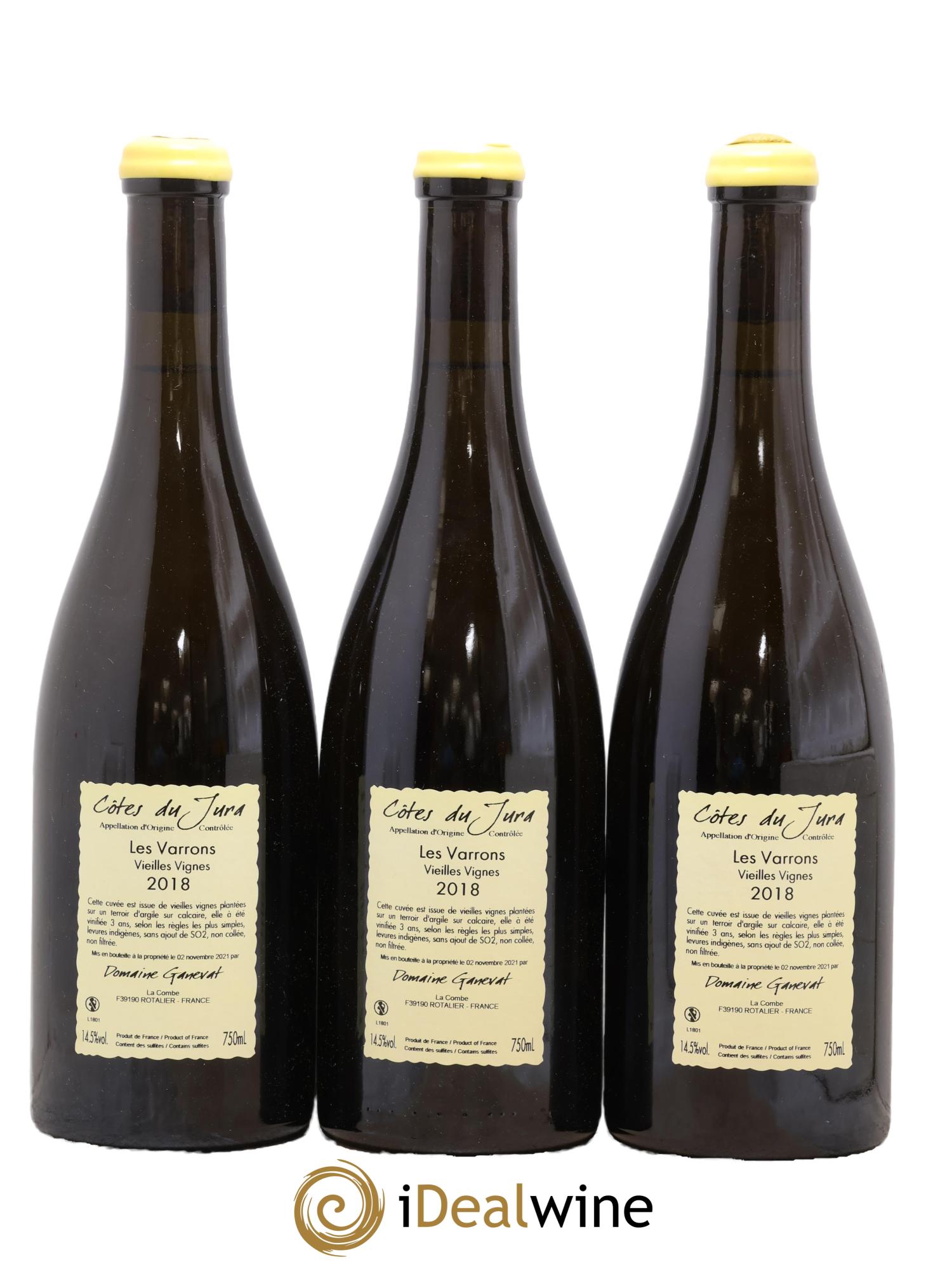 Côtes du Jura Les Varrons Vieilles Vignes Jean-François Ganevat (Domaine) 2018 - Lot de 3 bouteilles - 1
