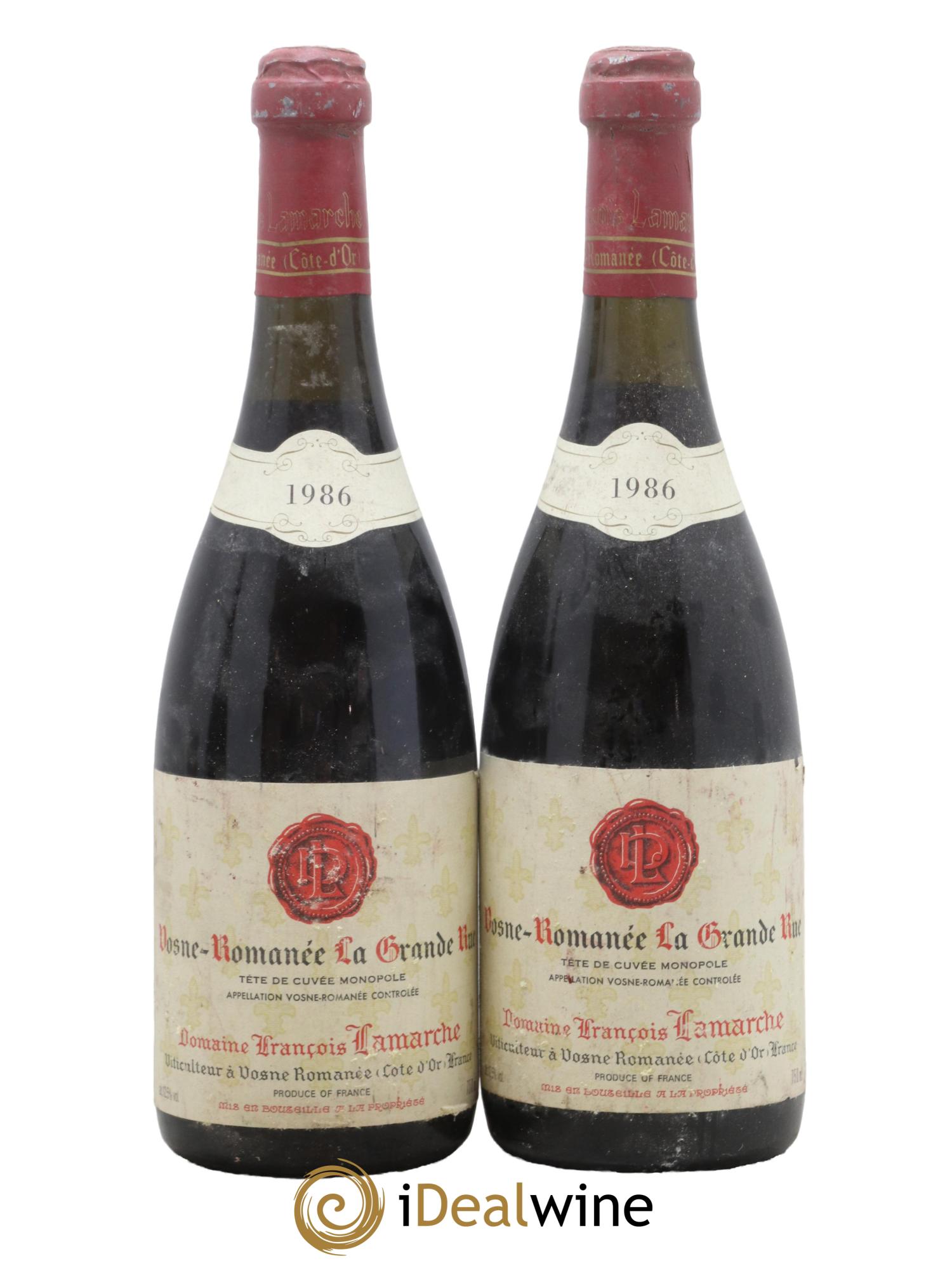 La Grande Rue Grand Cru Lamarche (Domaine) 1986 - Lot de 2 bouteilles - 0