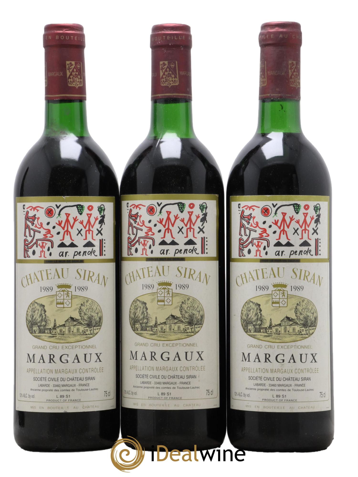 Château Siran 1989 - Lot de 3 bouteilles - 0