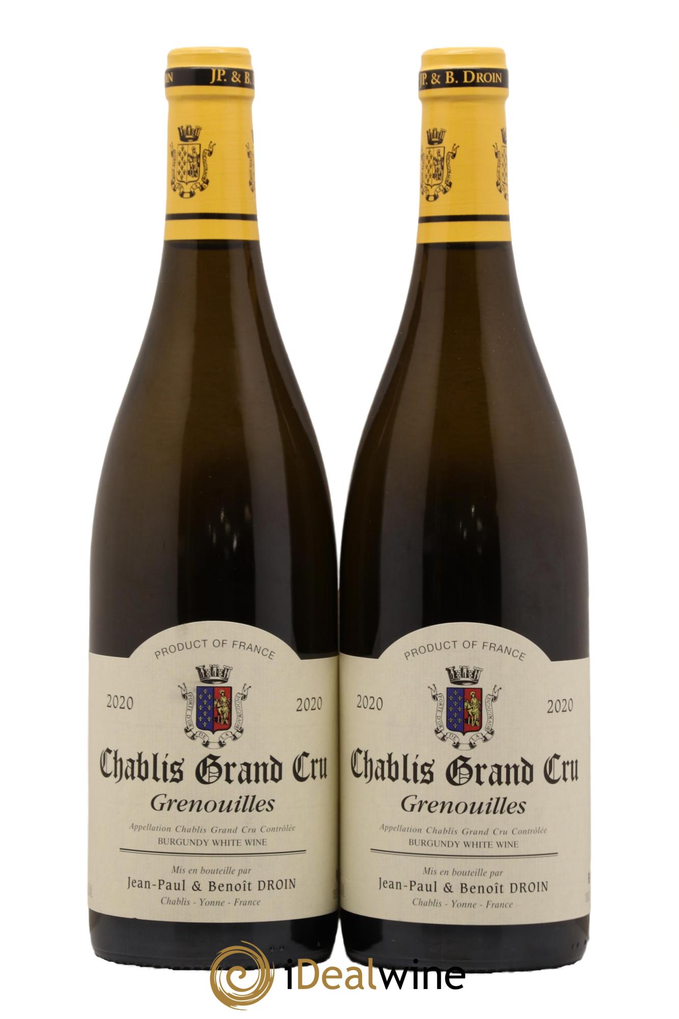 Chablis Grand Cru Grenouilles Jean-Paul & Benoît Droin (Domaine) 2020 - Lot de 2 bouteilles - 0