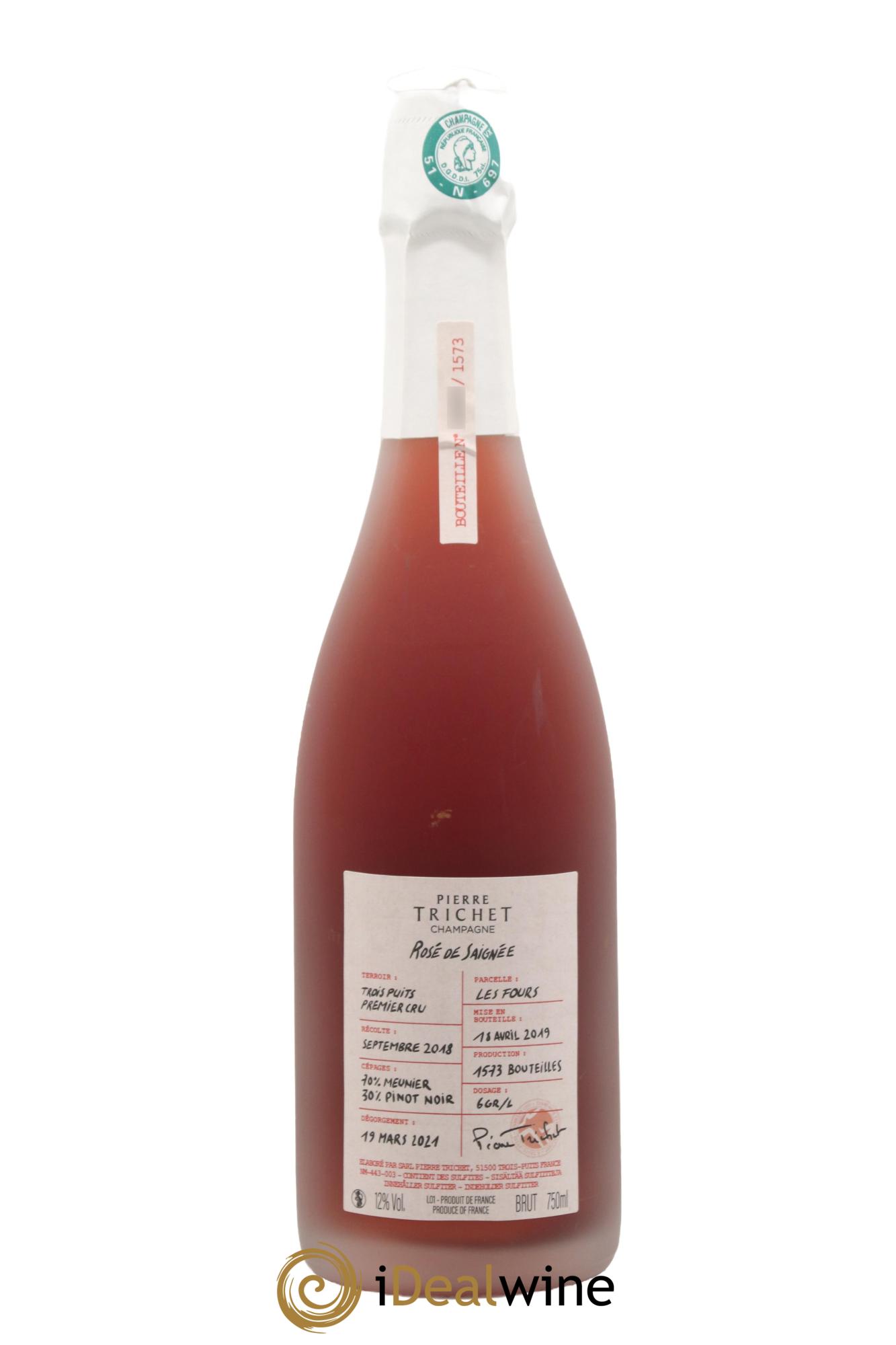 Champagne - Rosé de Saignée Pierre Trichet 2018 - Lot de 1 bouteille - 1