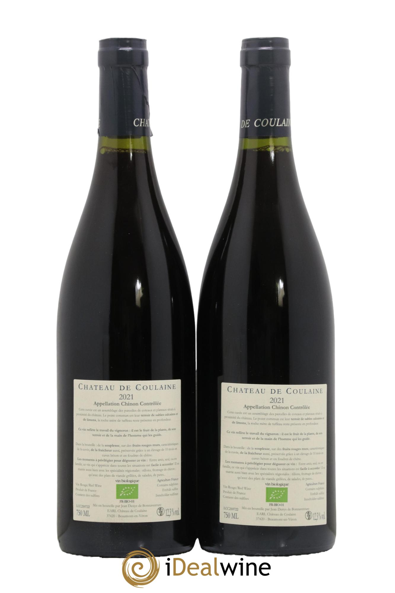 Chinon Chateau de Coulaine 2021 - Lot de 2 bouteilles - 1