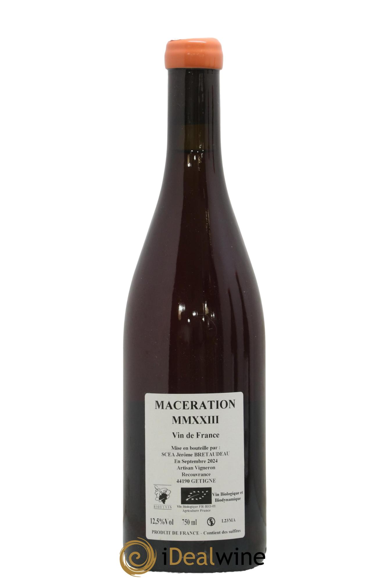 Vin de France Macération Jérôme Bretaudeau - Domaine de Bellevue 2023 - Lot of 1 bottle - 1