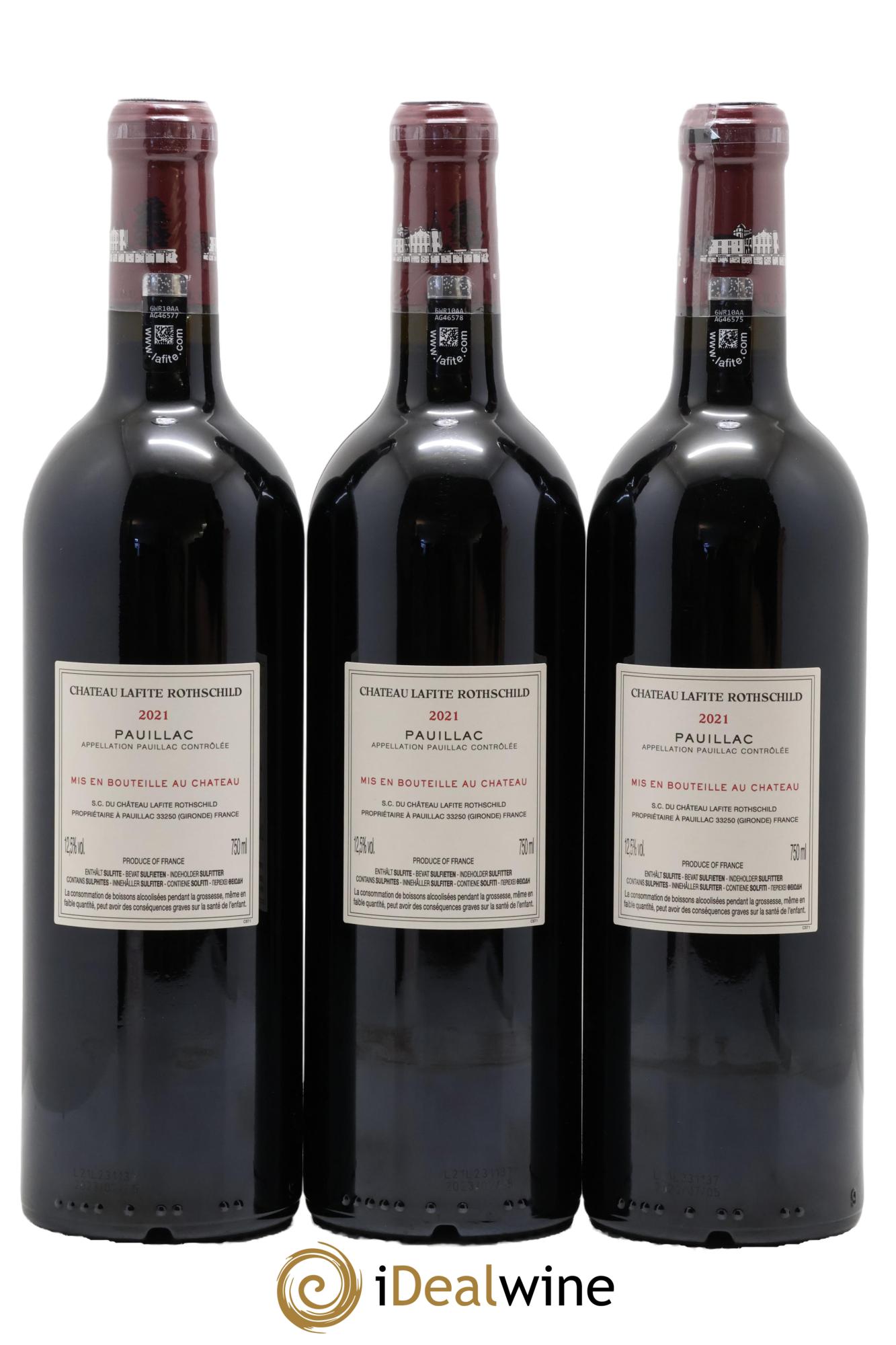 Château Lafite Rothschild 1er Grand Cru Classé 2021 - Lot of 3 bottles - 1