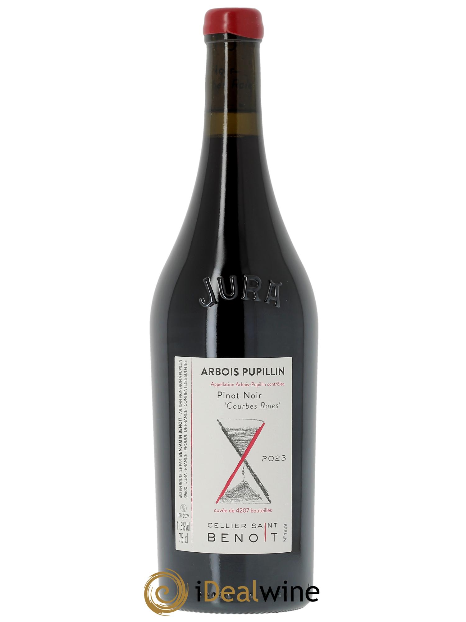 Arbois-Pupillin Pinot Noir Courbes Raies Cellier Saint Benoît 2023 - Lot de 1 bouteille - 0