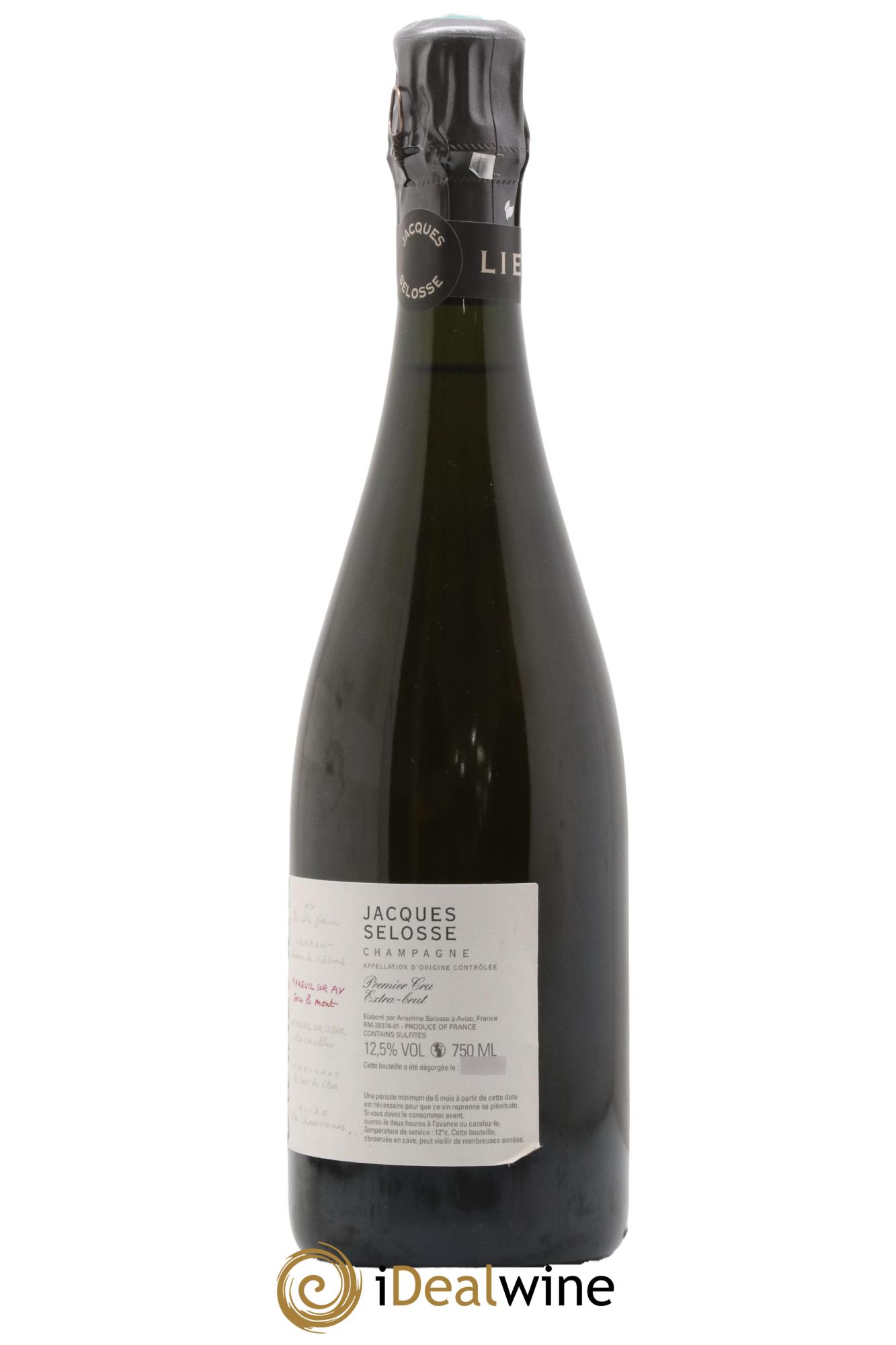 Mareuil sur Ay Sous le Mont Extra-Brut Jacques Selosse - Lot de 1 bouteille - 1