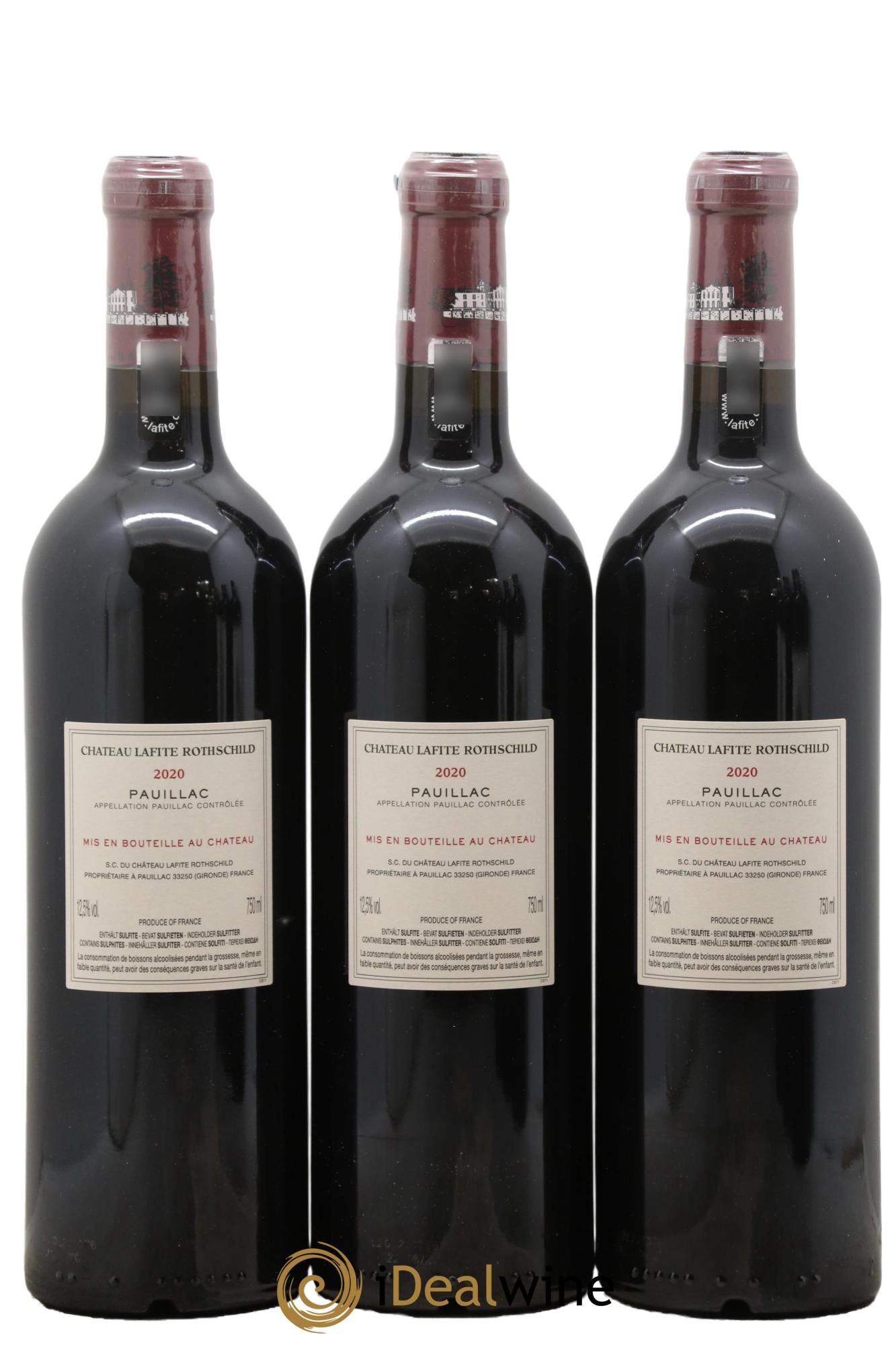 Château Lafite Rothschild 1er Grand Cru Classé 2020 - Lotto di 3 bottiglie - 1