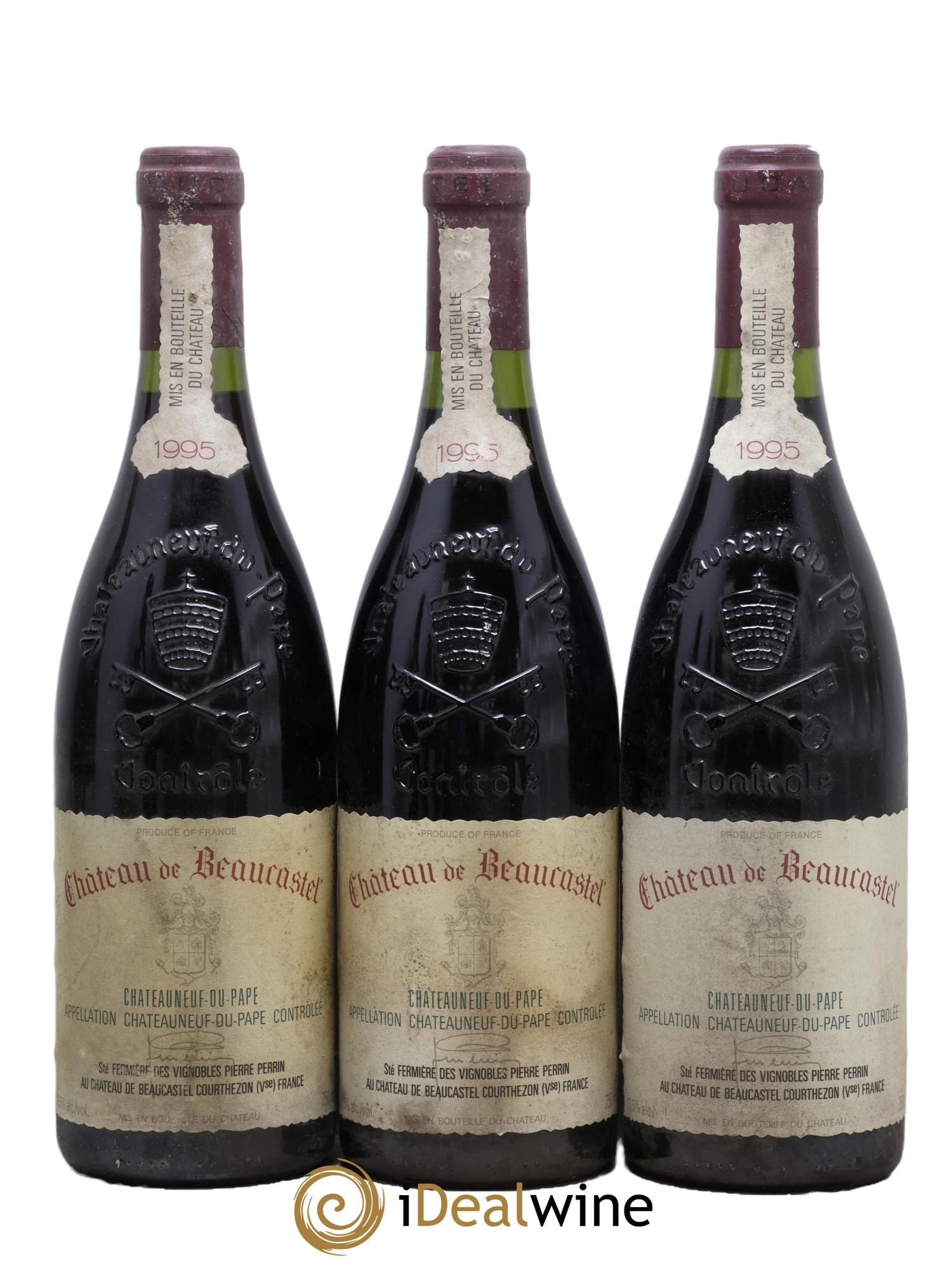 Châteauneuf-du-Pape Château de Beaucastel Famille Perrin 1995 - Lot of 3 bottles - 0