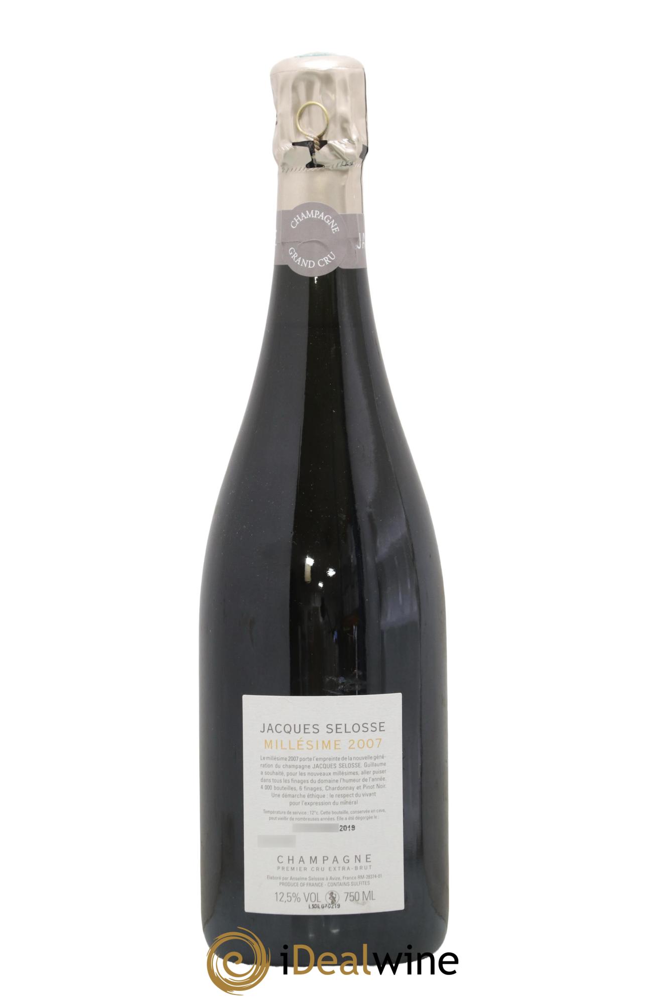 1er Cru Millésimé Extra-Brut Jacques Selosse 2007 - Lot of 1 bottle - 1