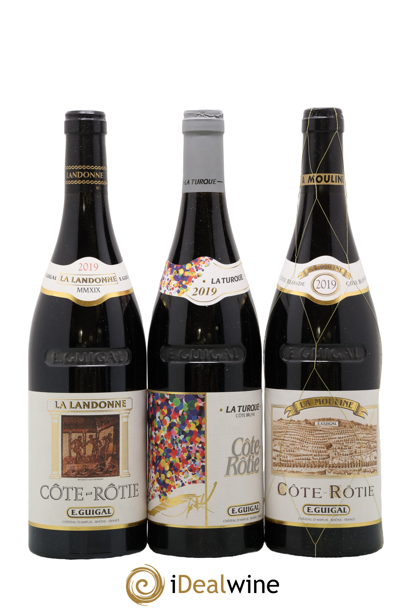Côte-Rôtie Guigal Trilogie La Turque - La Landonne - La Mouline 2019 - Lot de 3 bouteilles - 0