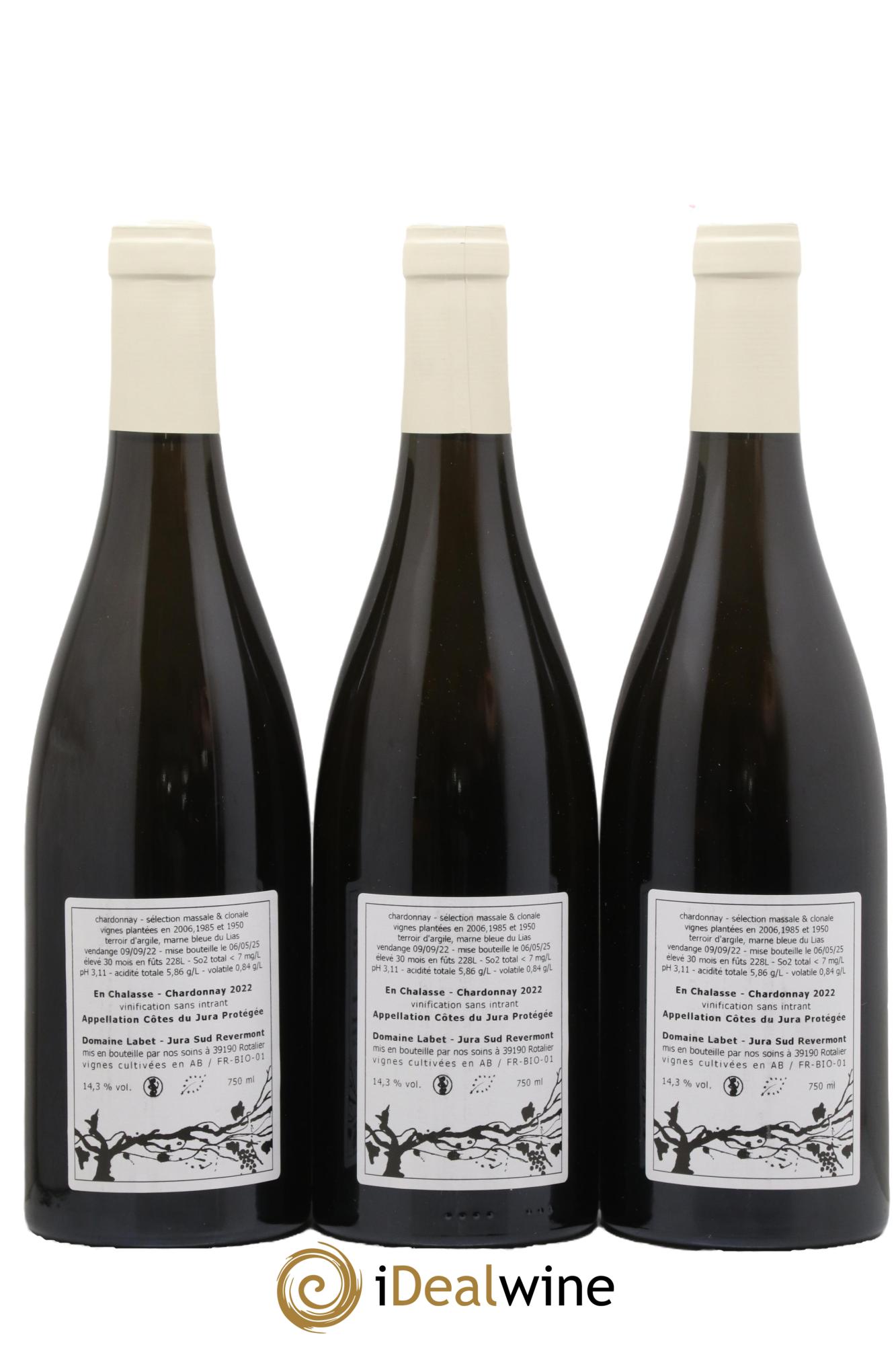 Côtes du Jura Chardonnay En Chalasse Romain - Julien - Charline Labet 2022 - Lot of 3 bottles - 1