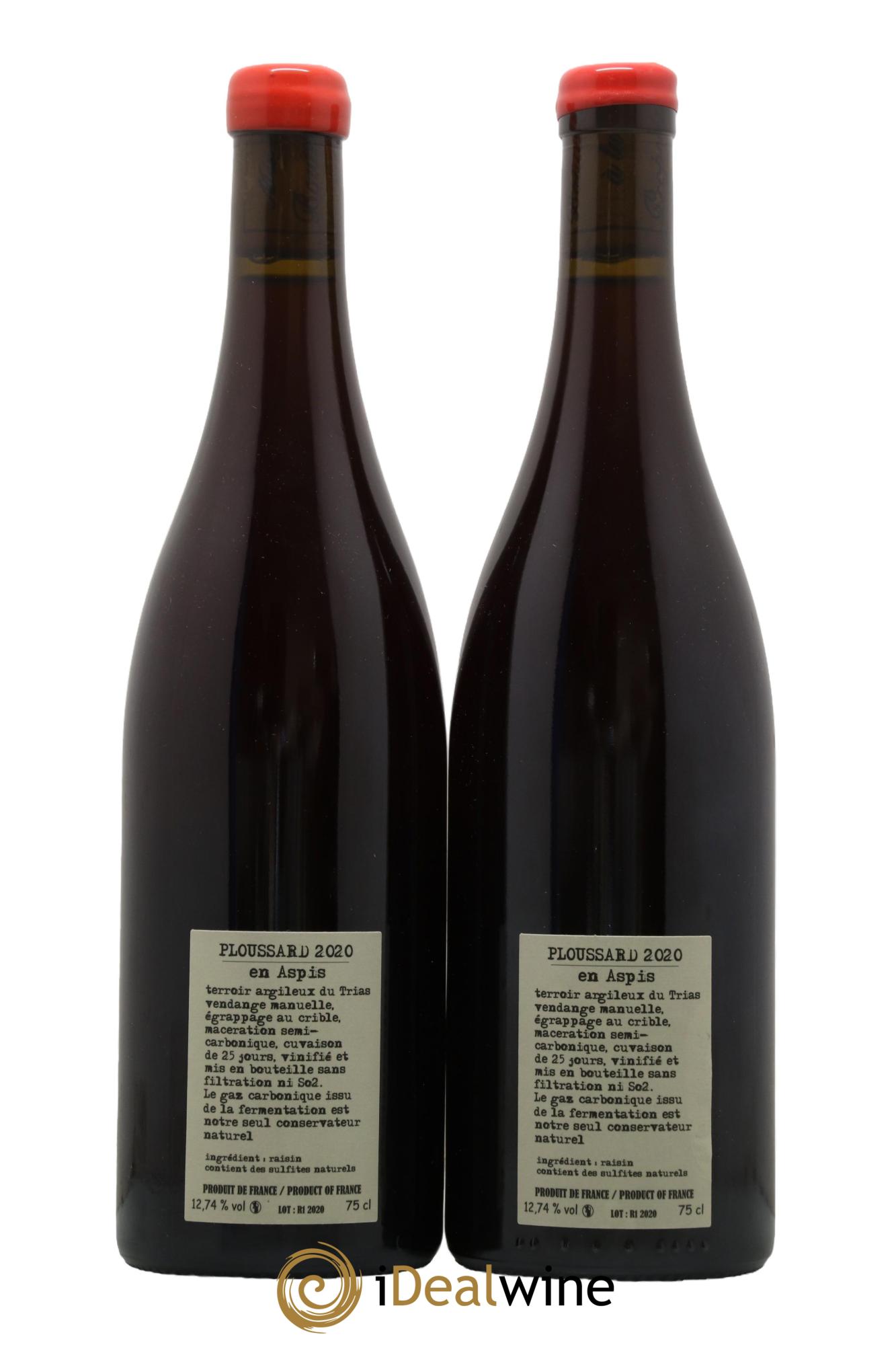 Arbois Pupillin Ploussard En Aspis Adeline Houillon & Renaud Bruyère 2020 - Lotto di 2 bottiglie - 1