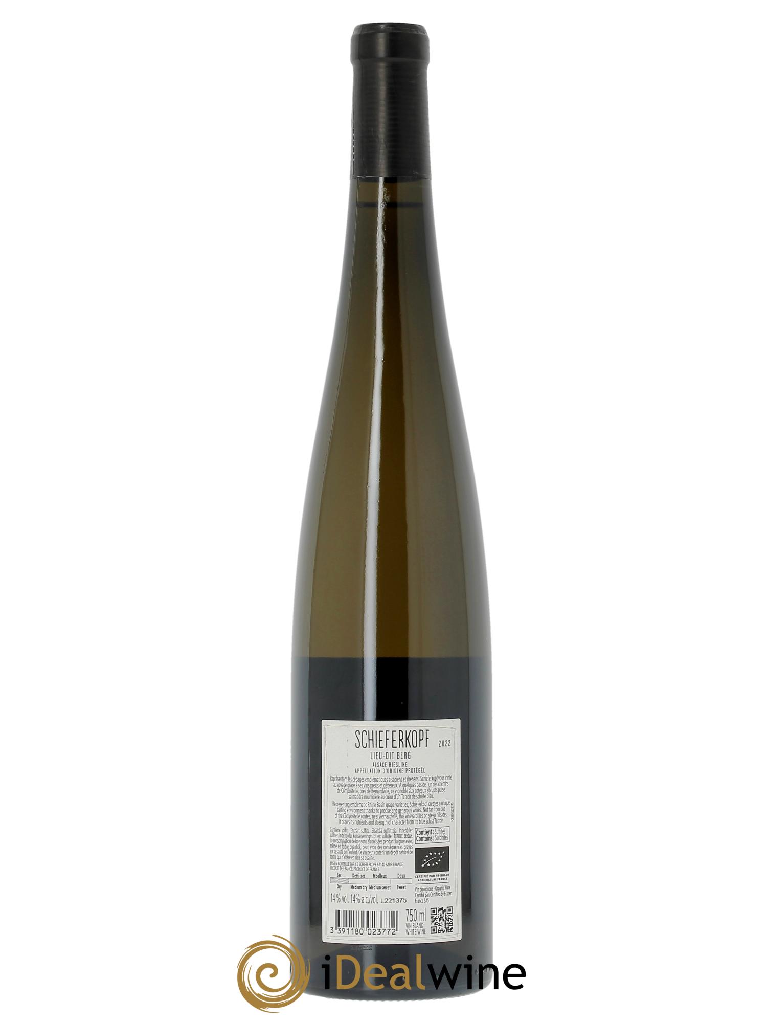 Alsace Riesling Lieu-dit Berg Schieferkopf - Chapoutier 2022 - Lotto di 1 bottiglia - 1