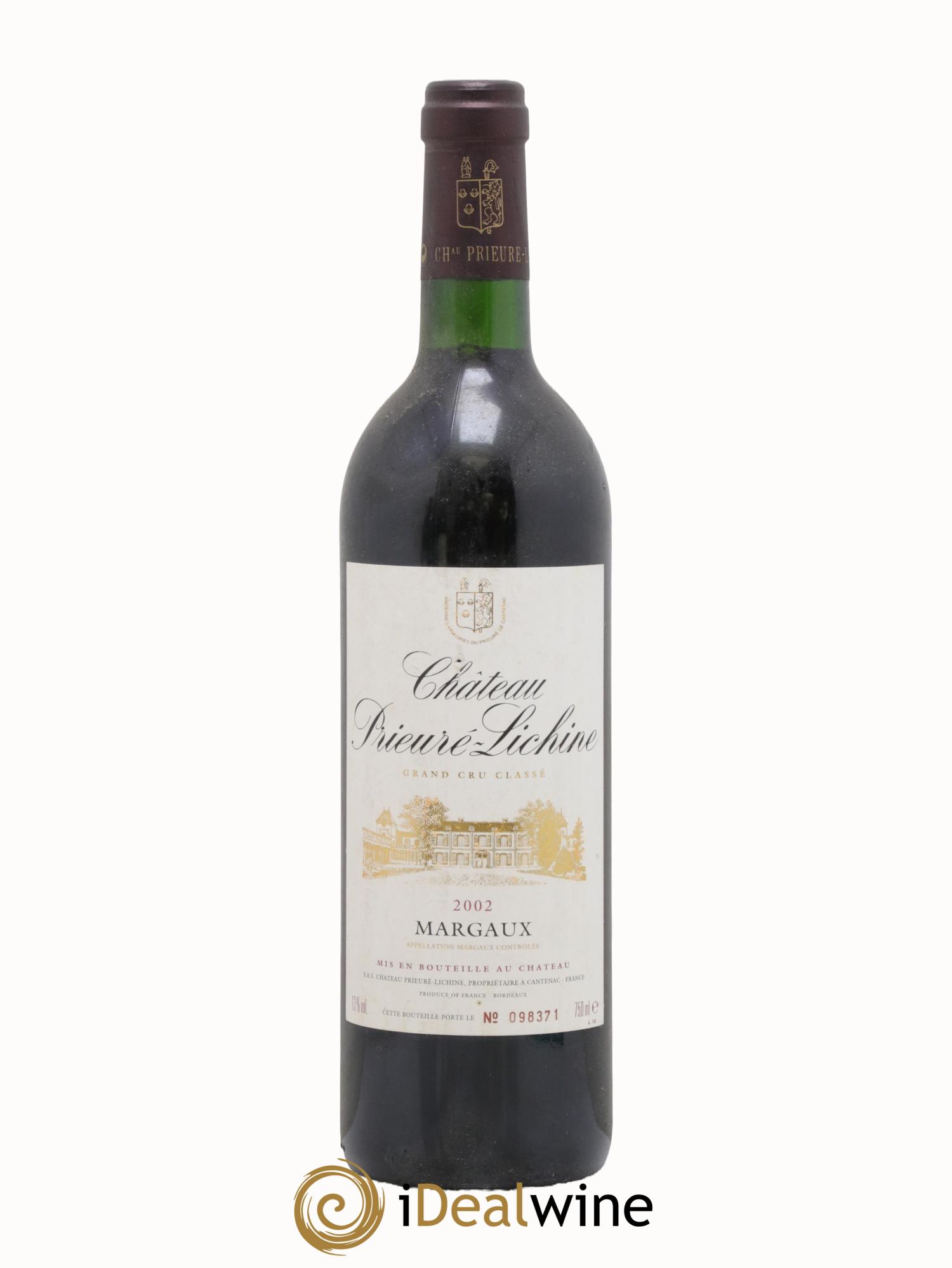 Château Prieuré Lichine 4ème Grand Cru Classé 2002 - Lot de 1 bouteille - 0
