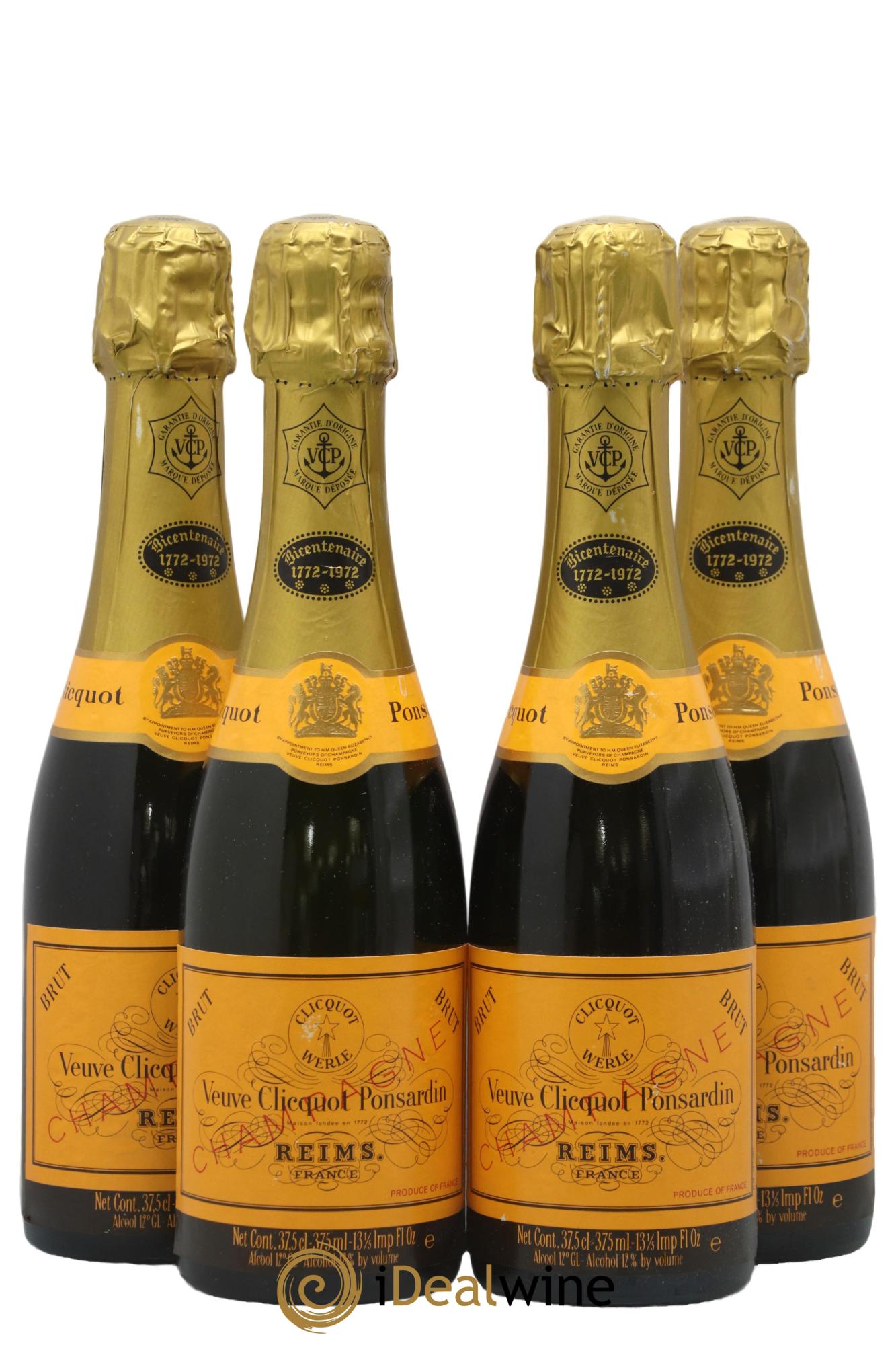 Bicentenaire 1772-1972 Veuve Clicquot - Lot de 4 demi bouteilles - 0