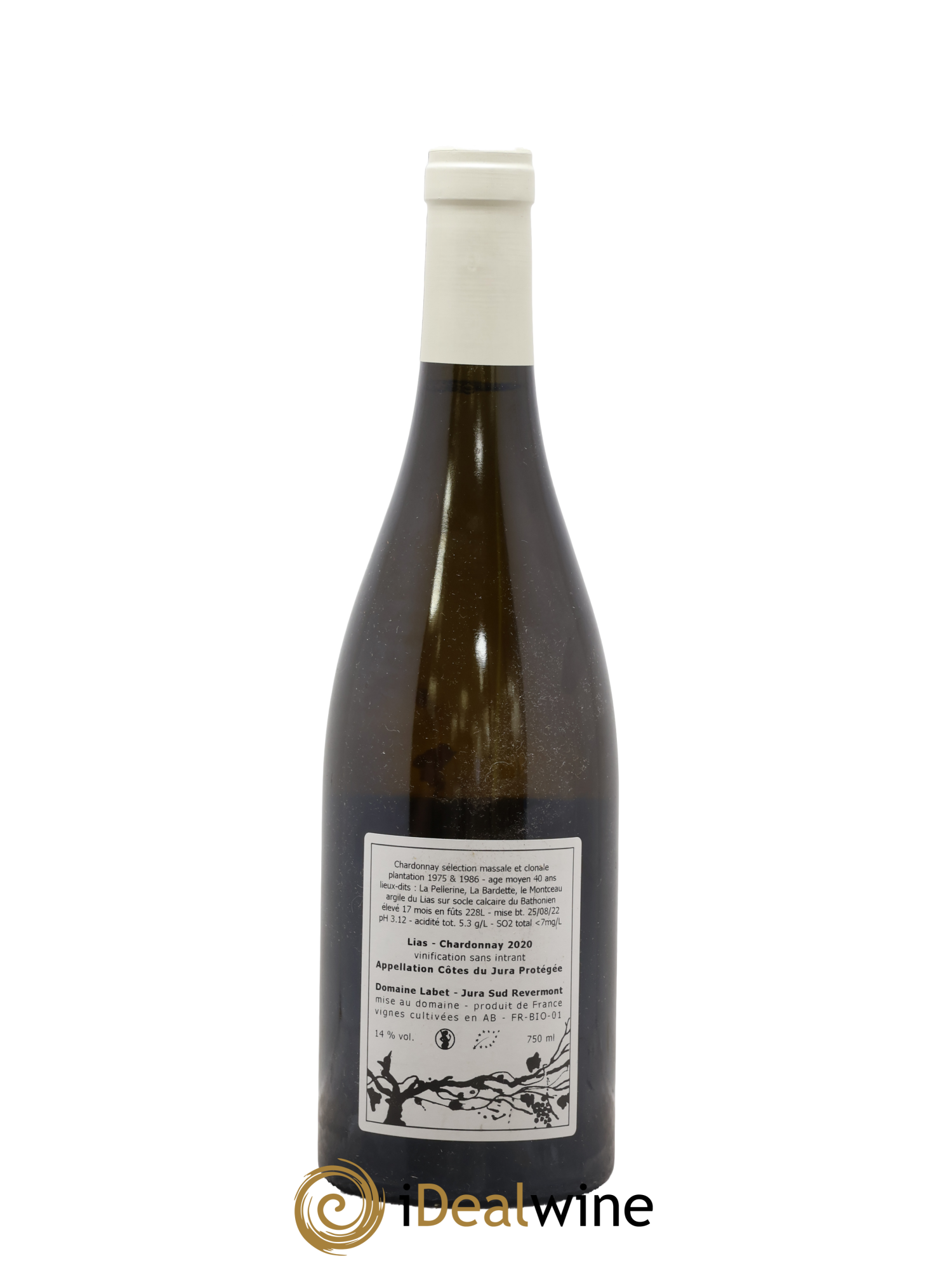 Côtes du Jura Chardonnay Lias Romain - Julien - Charline Labet 2020 - Lot de 1 bouteille - 1