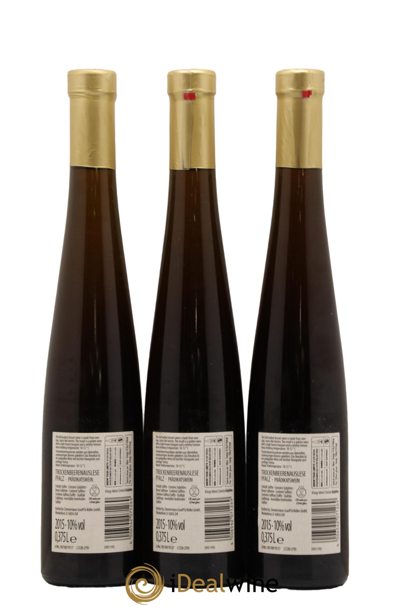 Allemagne Pfalz Trockenbeerenauslese Roman Graeff 2015 - Lot de 12 demi bouteilles - 4