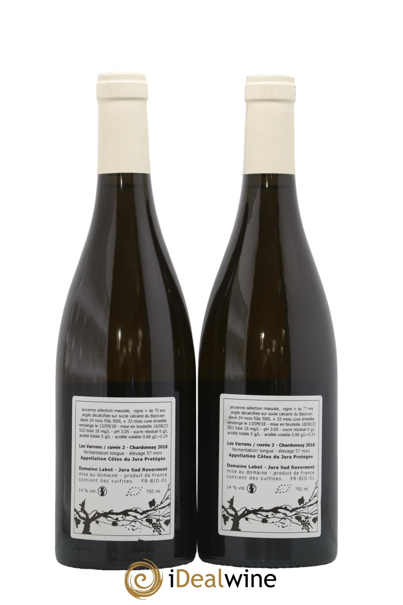 Côtes du Jura Les Varrons / Cuvée 2 - Elevage 57 mois Labet (Domaine) 2018 - Lot of 2 bottles - 1
