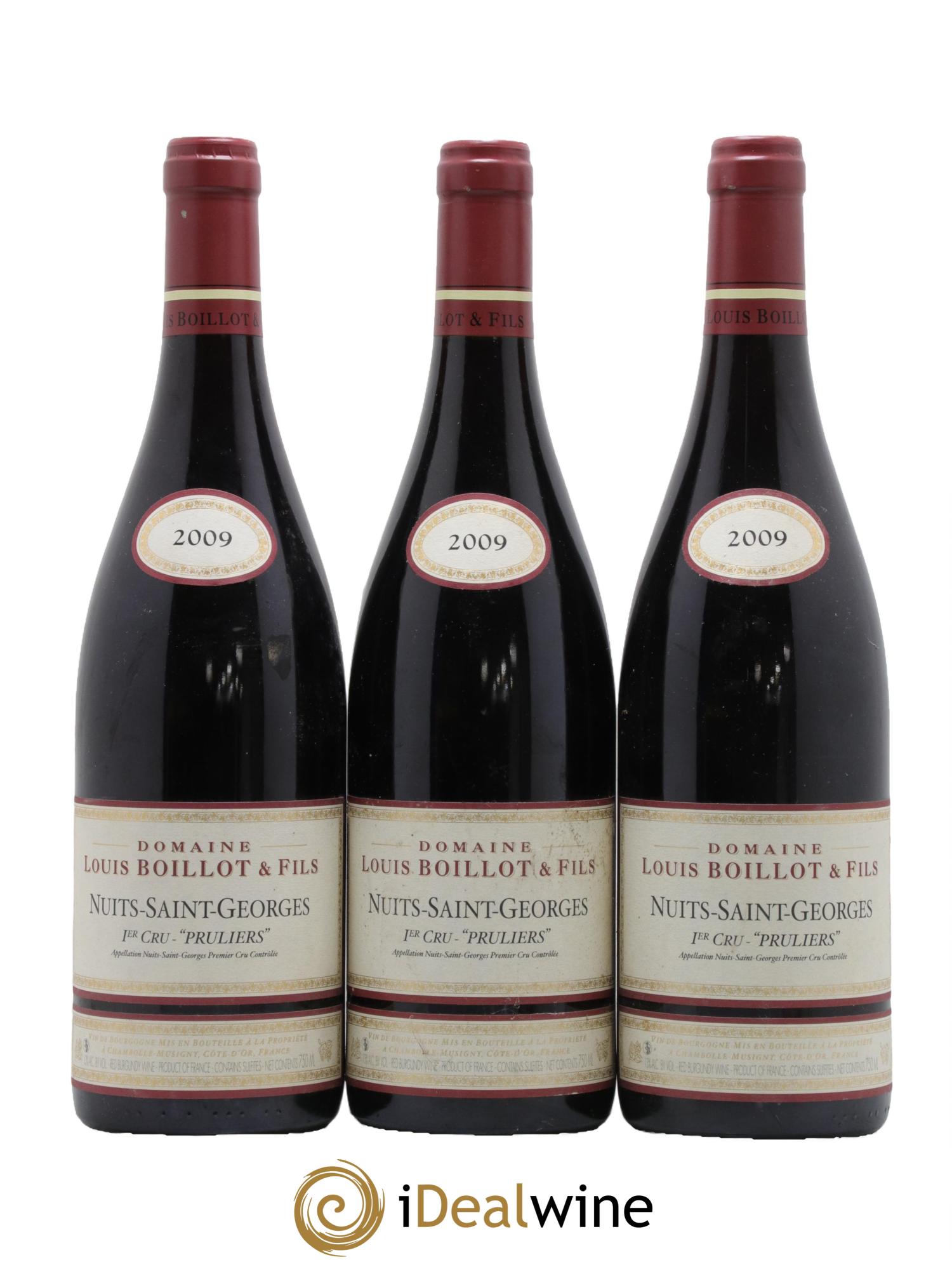 Nuits-Saint-Georges 1er Cru Les Pruliers Louis Boillot et Fils 2009 - Lotto di 3 bottiglie - 0