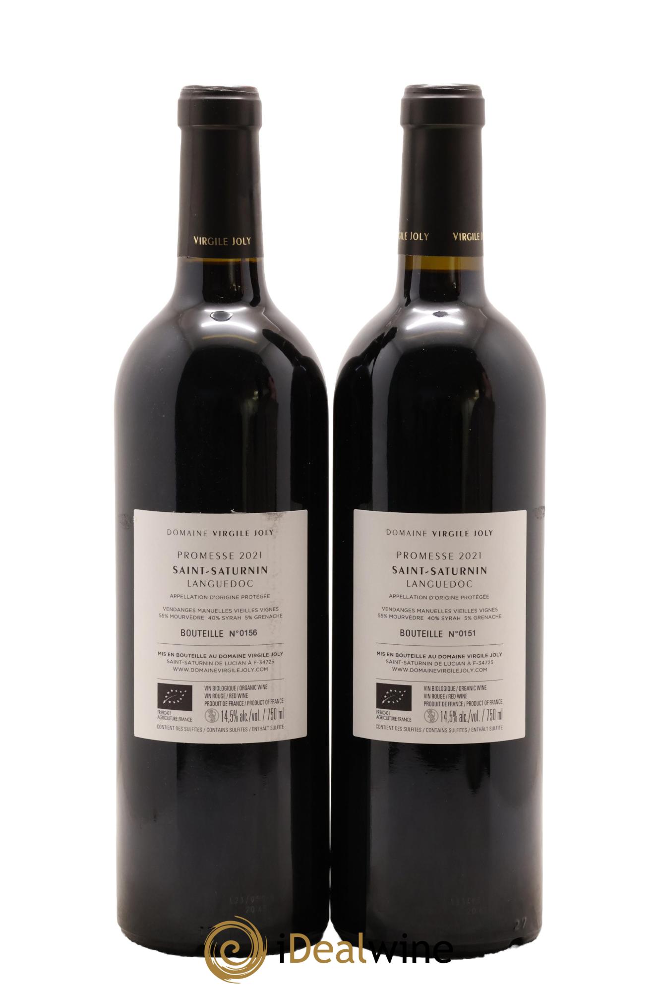 Languedoc Saint-Saturnin Promesse Domaine Virgile Joly 2021 - Lot of 2 bottles - 1