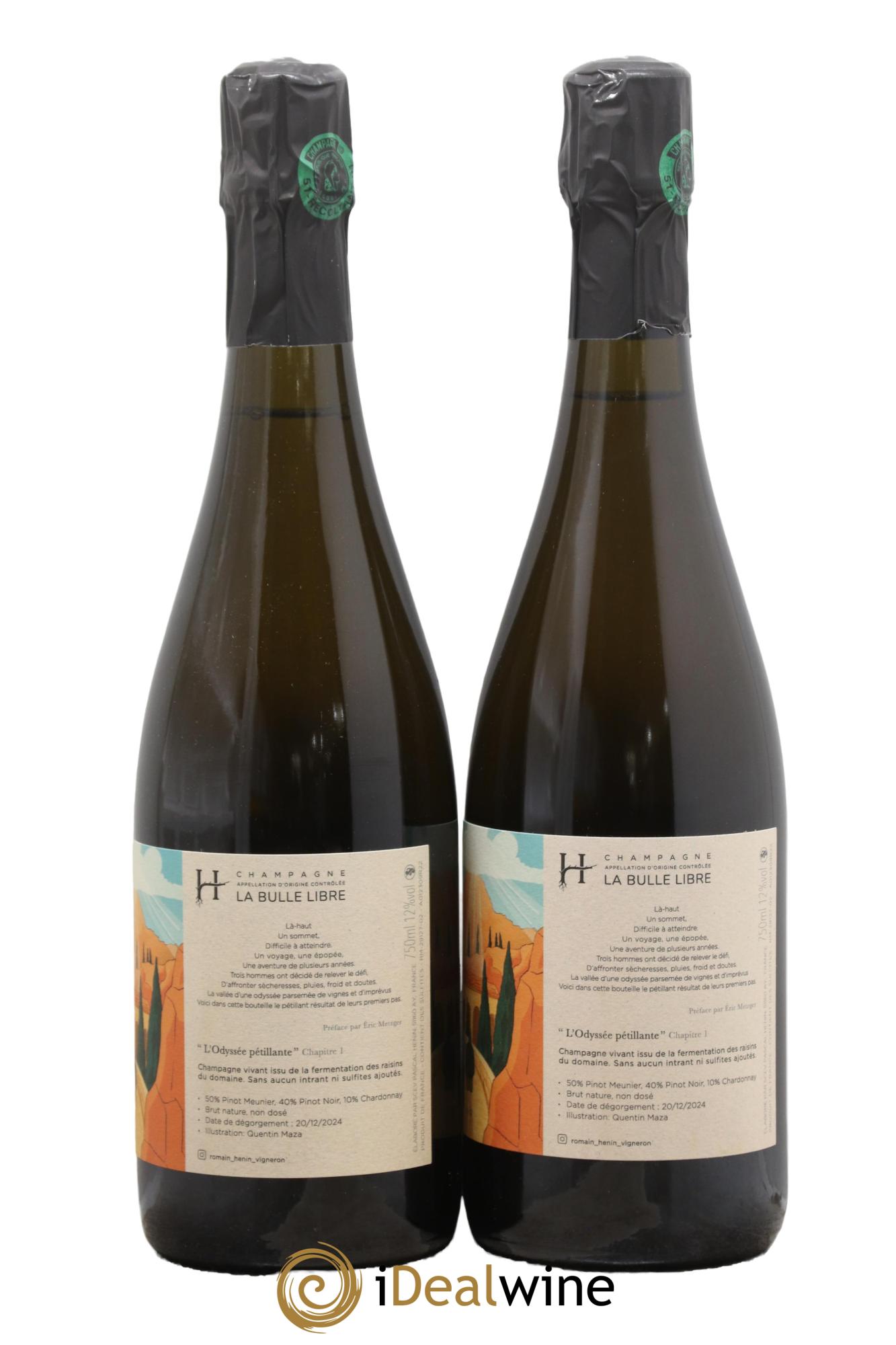 L'Odyssée Pétillante Chapitre 1 Romain Henin - Lot of 2 bottles - 1