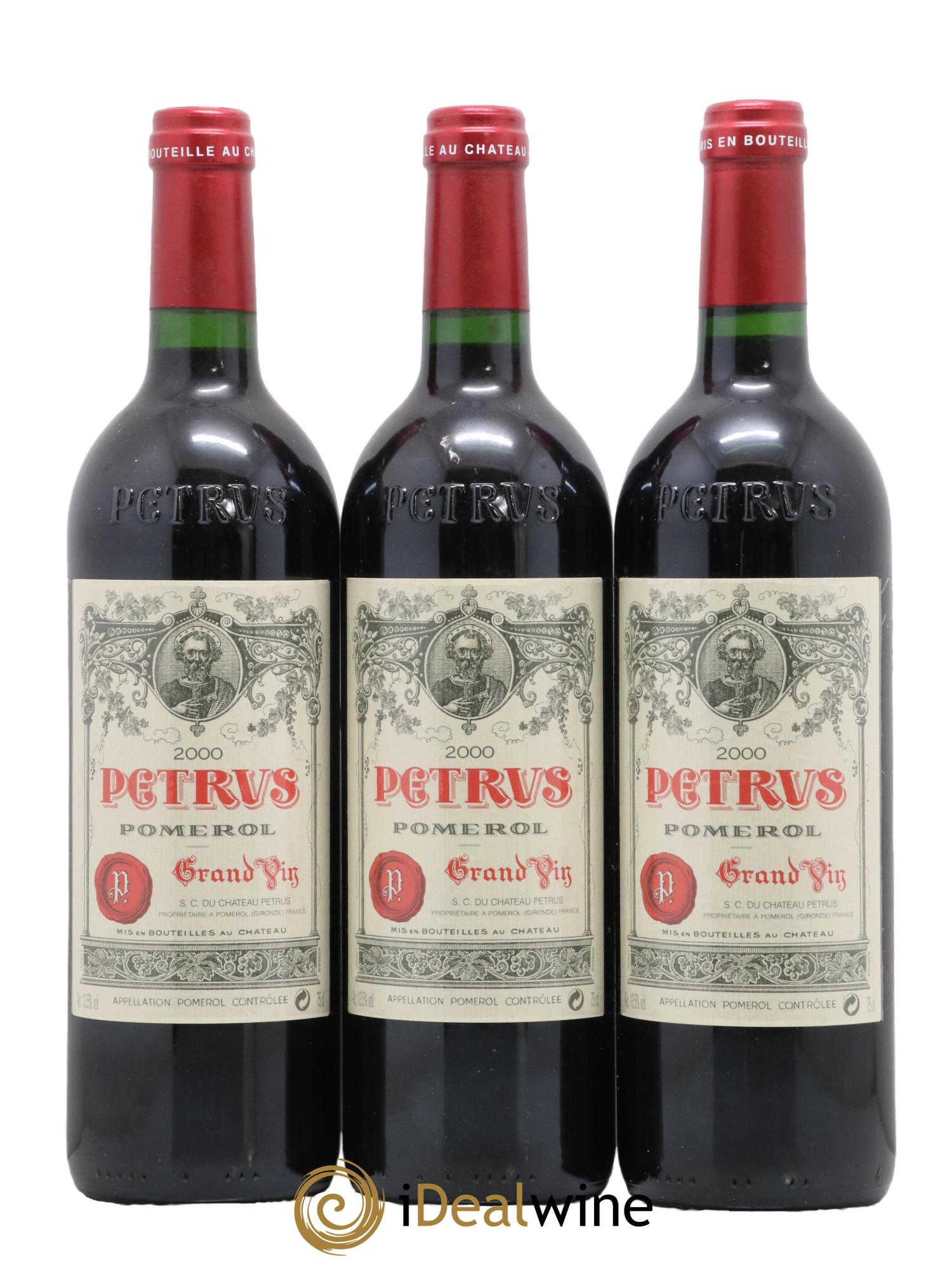 Caisse Primeurs 3 Haut Brion 3 Latour 3 Margaux 3 Petrus 2000 - Lot de 12 bouteilles - 8