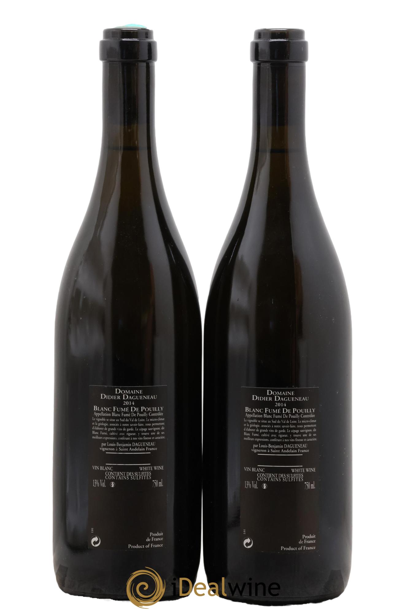 Vin de France (anciennement Pouilly-Fumé) Silex Dagueneau (Domaine Didier - Louis-Benjamin) 2014 - Lot de 2 bouteilles - 1
