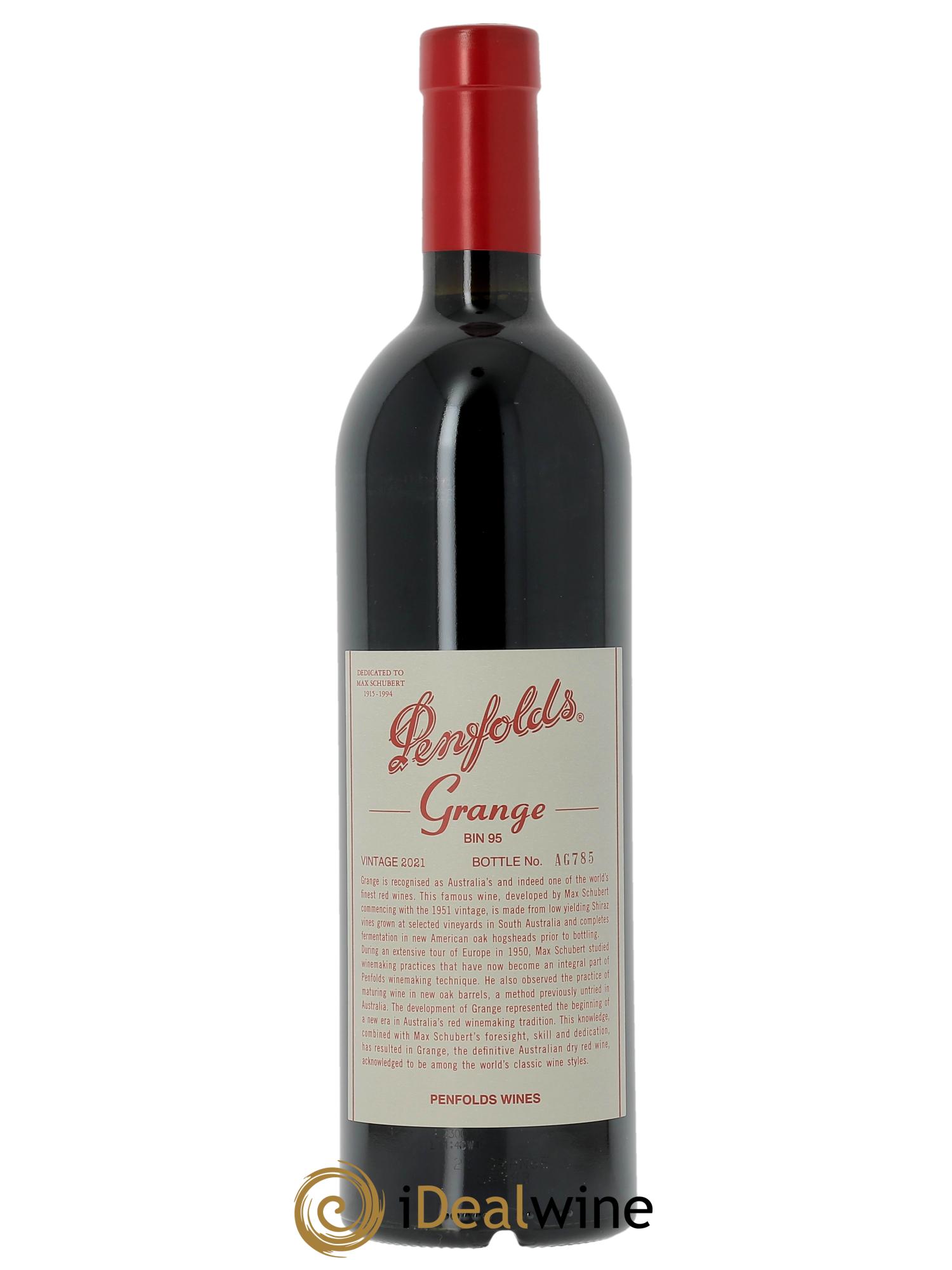South Australia Penfolds Wines Grange Bin 95 (CBO à partir de 6 bts) 2021 - Lot de 1 bouteille - 0