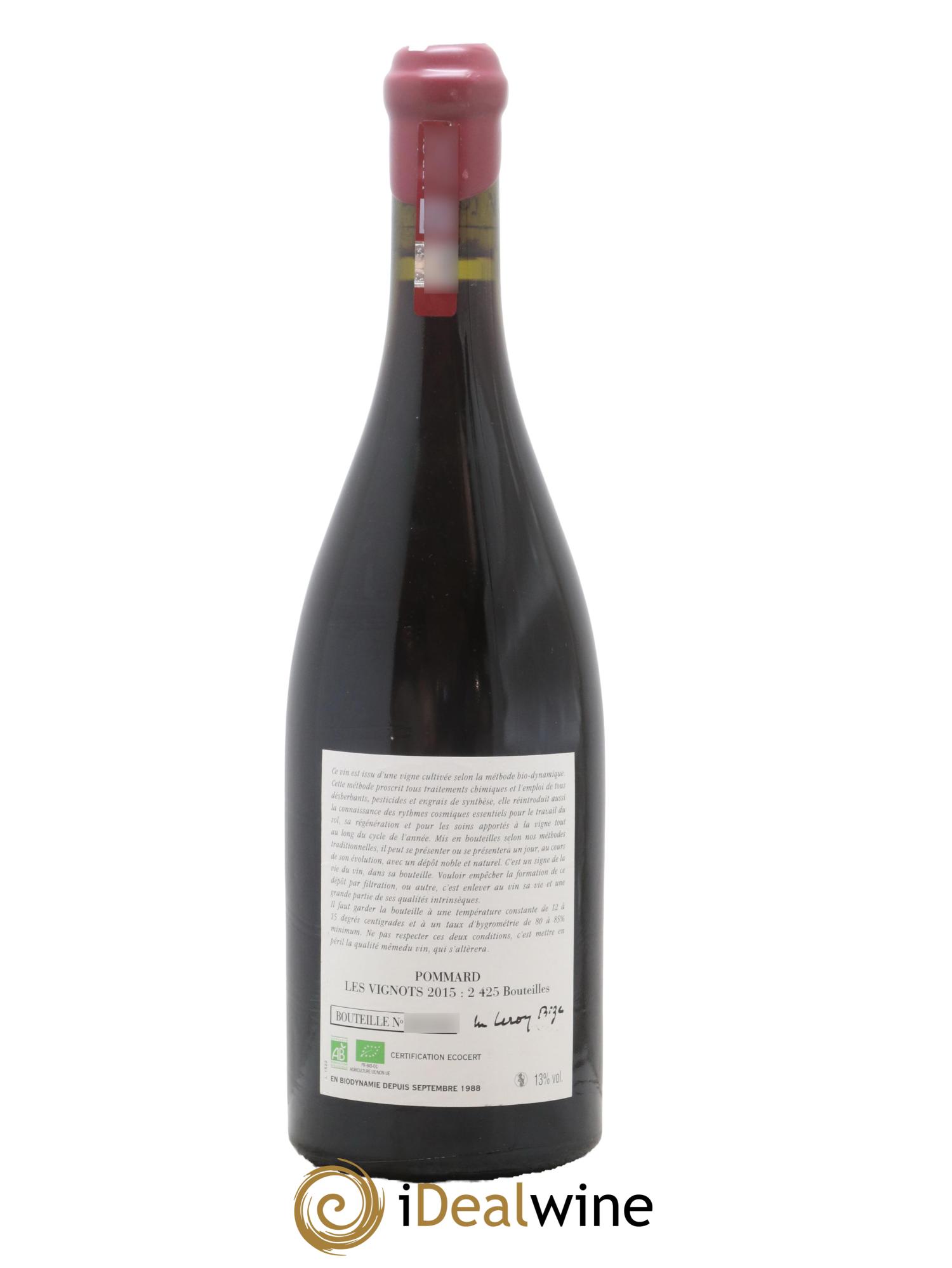 Pommard Les Vignots Leroy (Domaine) 2015 - Lot de 1 bouteille - 1