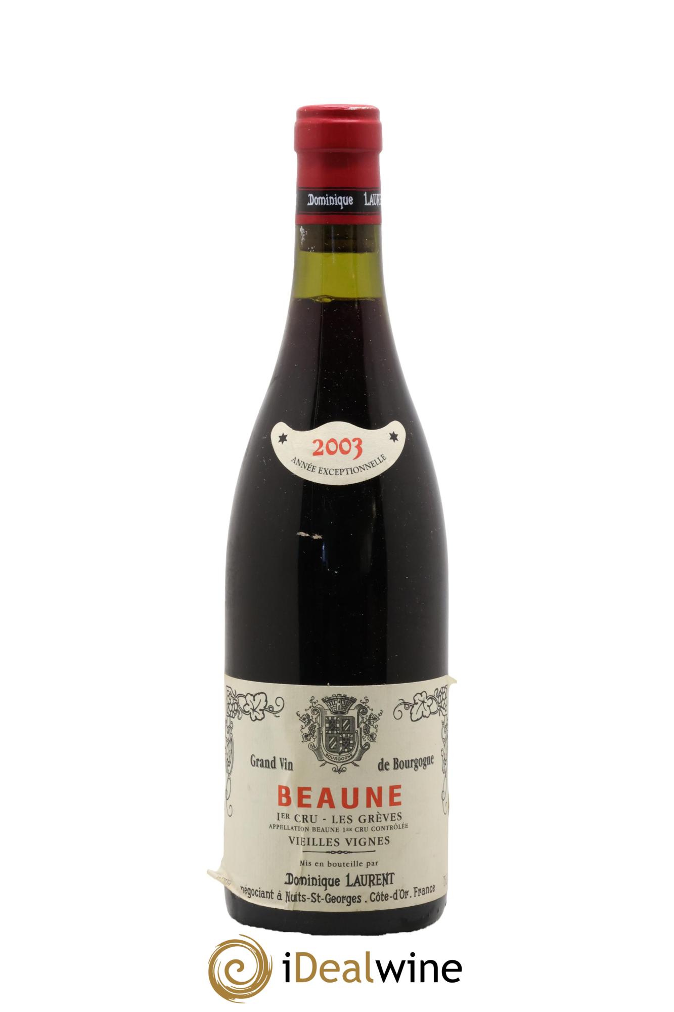Beaune 1er Cru Les Grèves Vieilles Vignes Dominique Laurent 2003 - Lot de 1 bouteille - 0