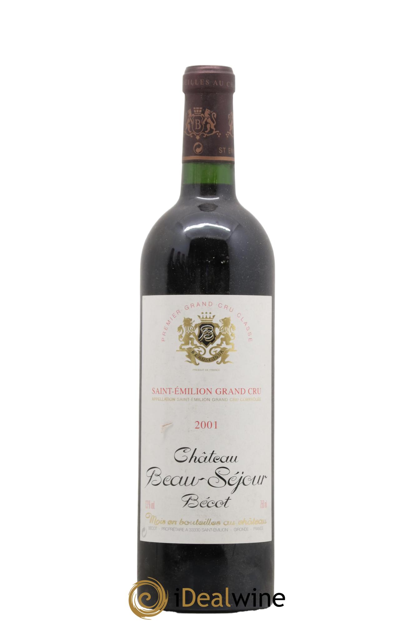 Château Beau-Séjour Bécot 1er Grand Cru Classé B 2001 - Lot de 1 bouteille - 0