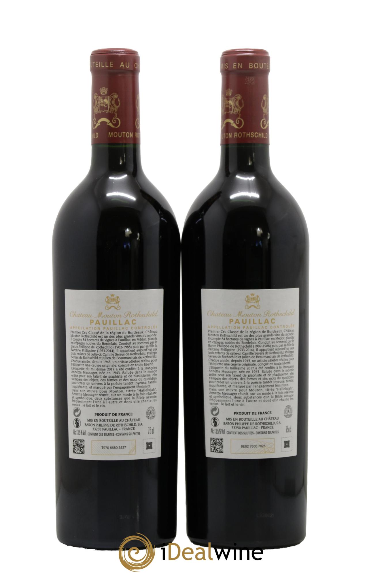 Château Mouton Rothschild 1er Grand Cru Classé 2017 - Lot de 2 bouteilles - 1