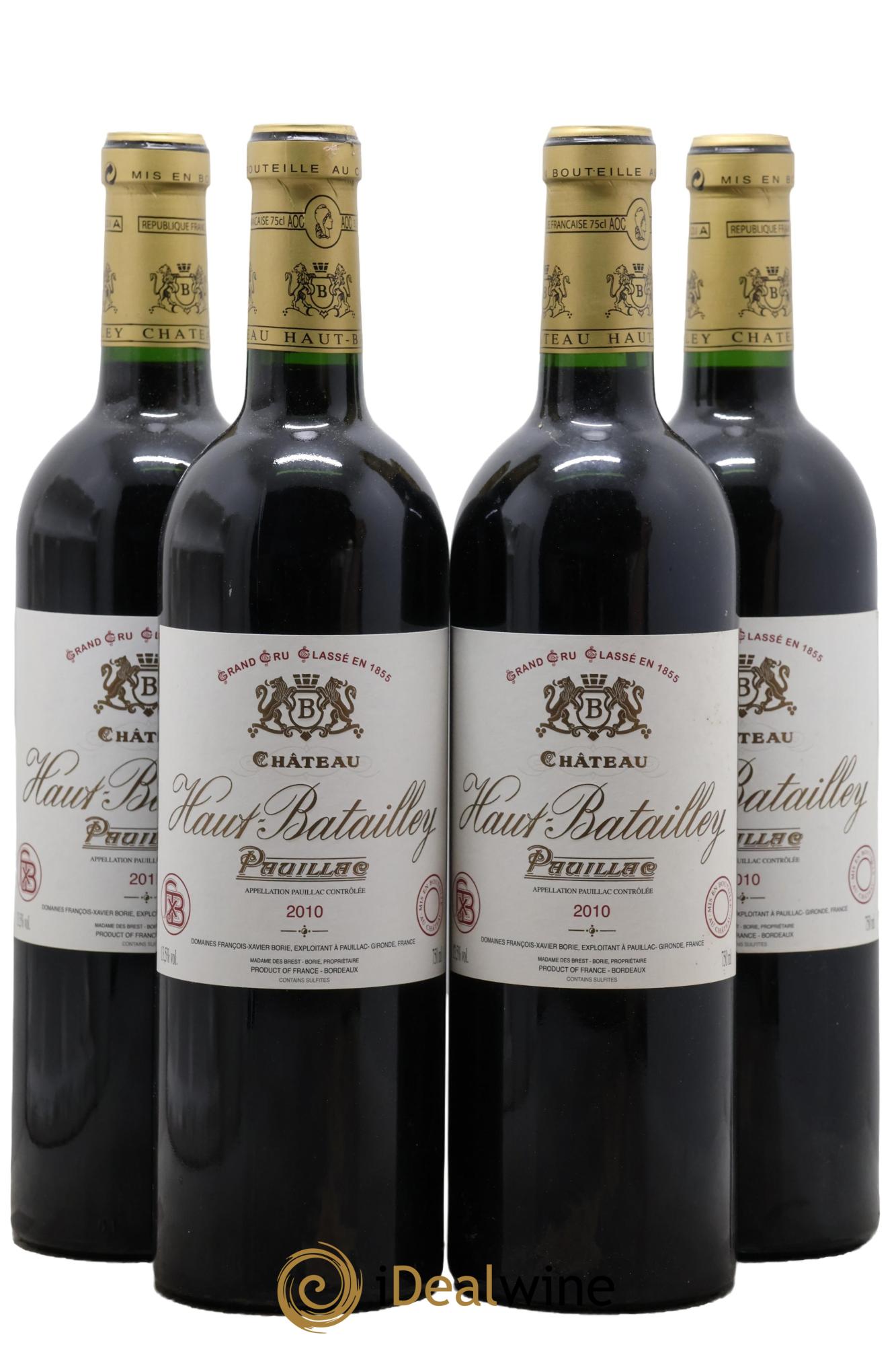 Château Haut Batailley 5ème Grand Cru Classé 2010 - Posten von 4 Flaschen - 0