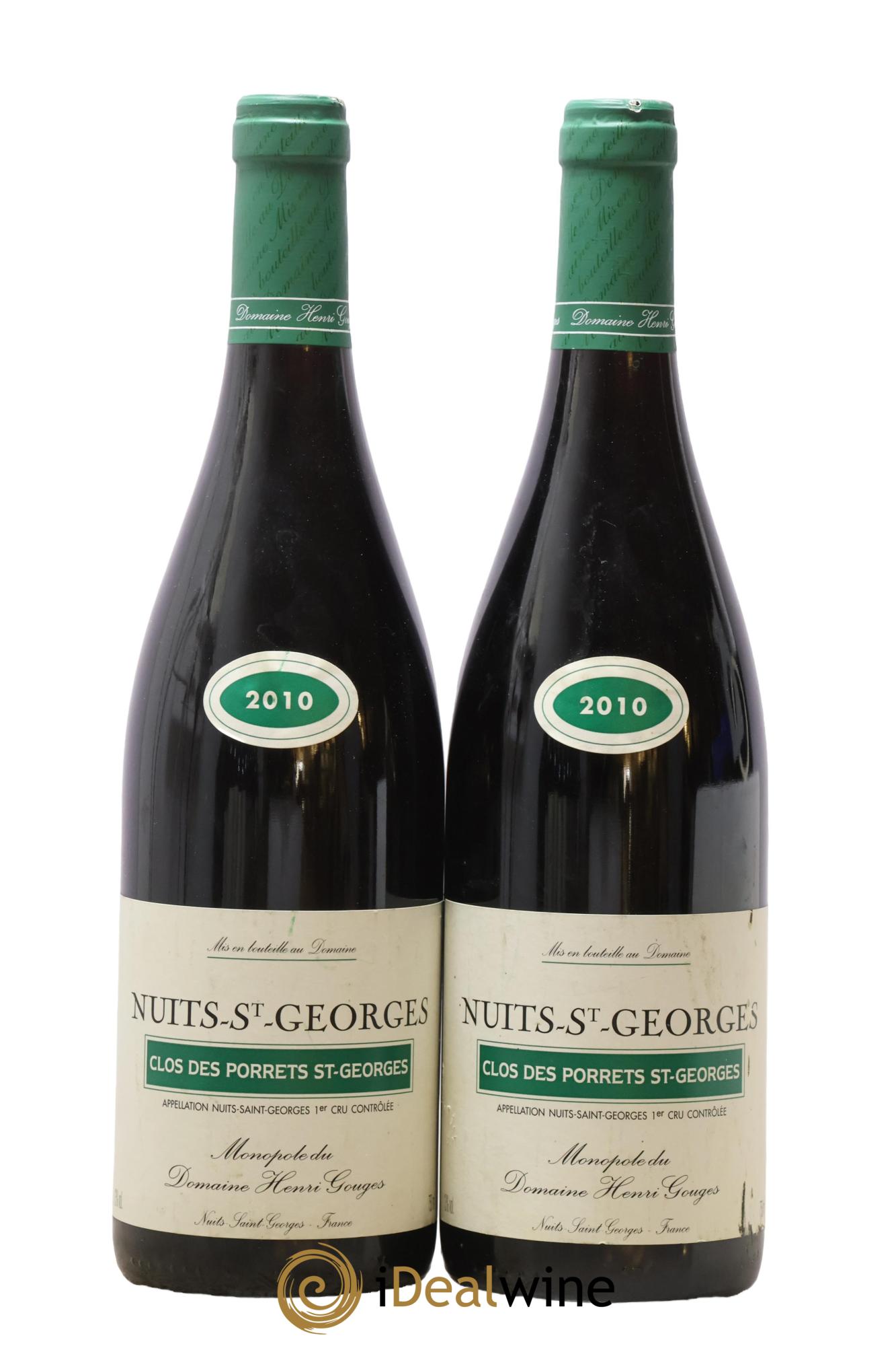 Nuits-Saint-Georges 1er Cru Clos des Porrets St Georges Henri Gouges 2010 - Lot de 2 bouteilles - 0
