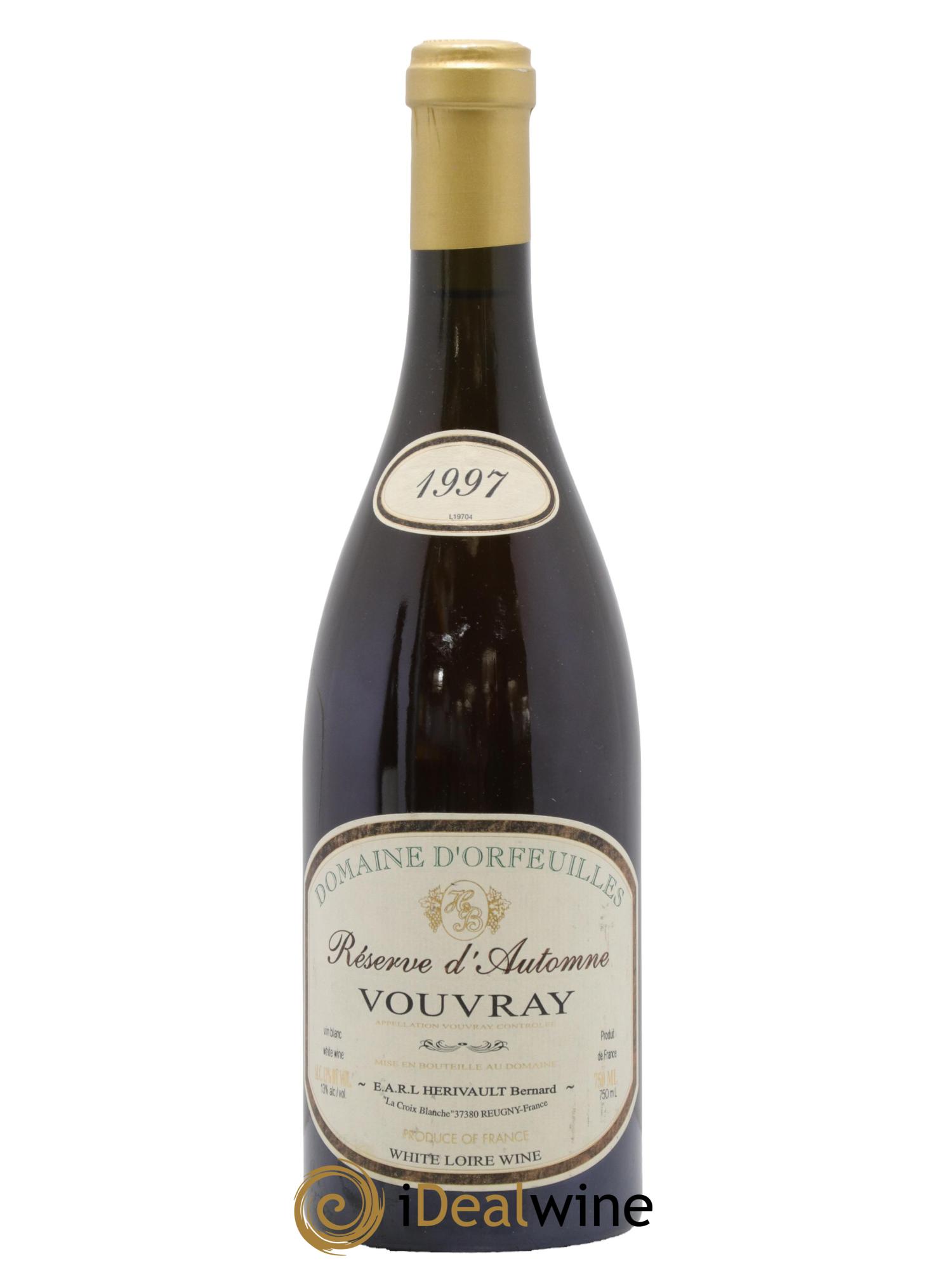 Vouvray Réserve d'Automne Domaine d'Orfeuilles 1997 - Lot de 1 bouteille - 0
