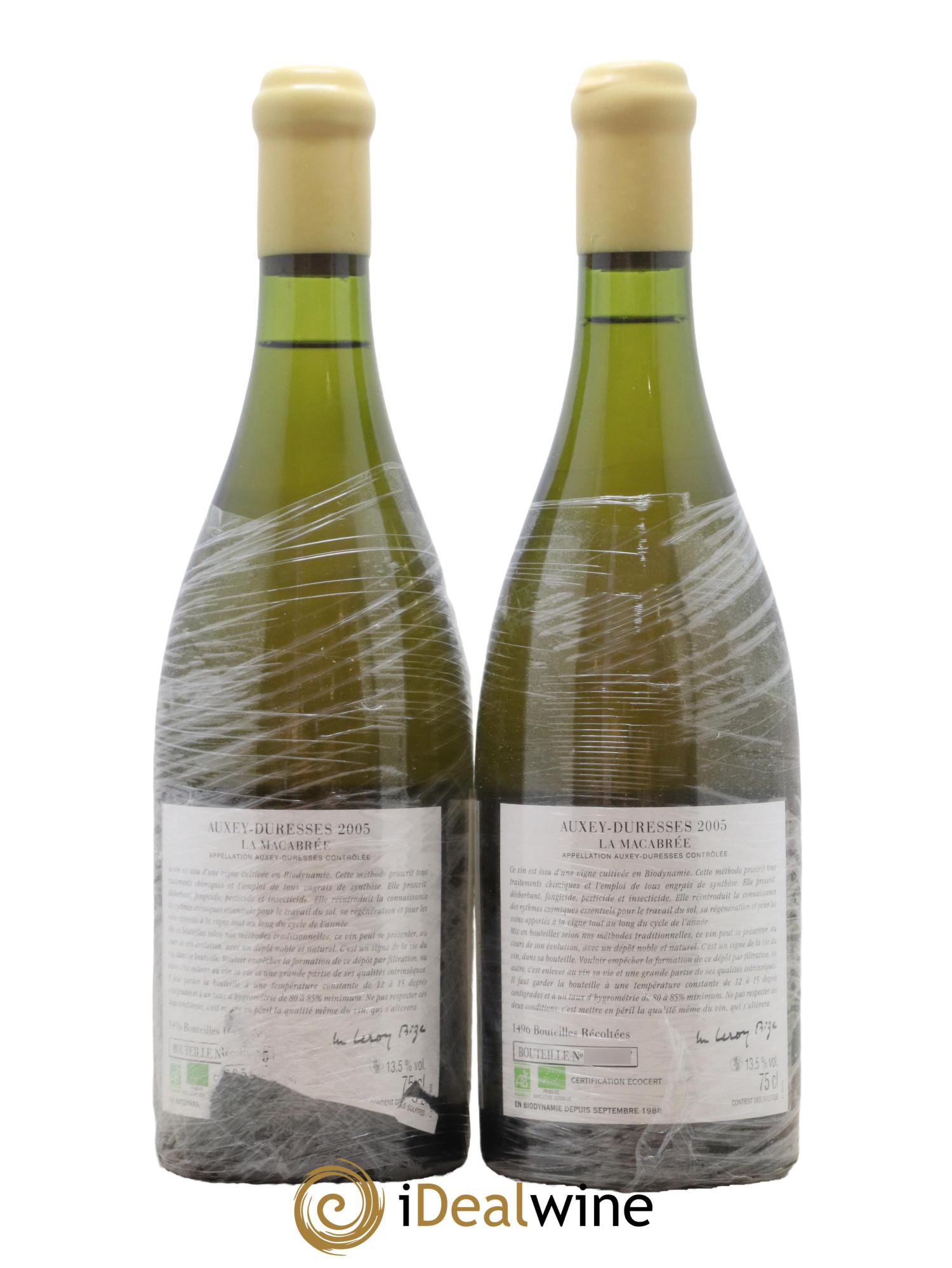 Auxey-Duresses La Macabrée d'Auvenay (Domaine) 2005 - Lot de 2 bouteilles - 1