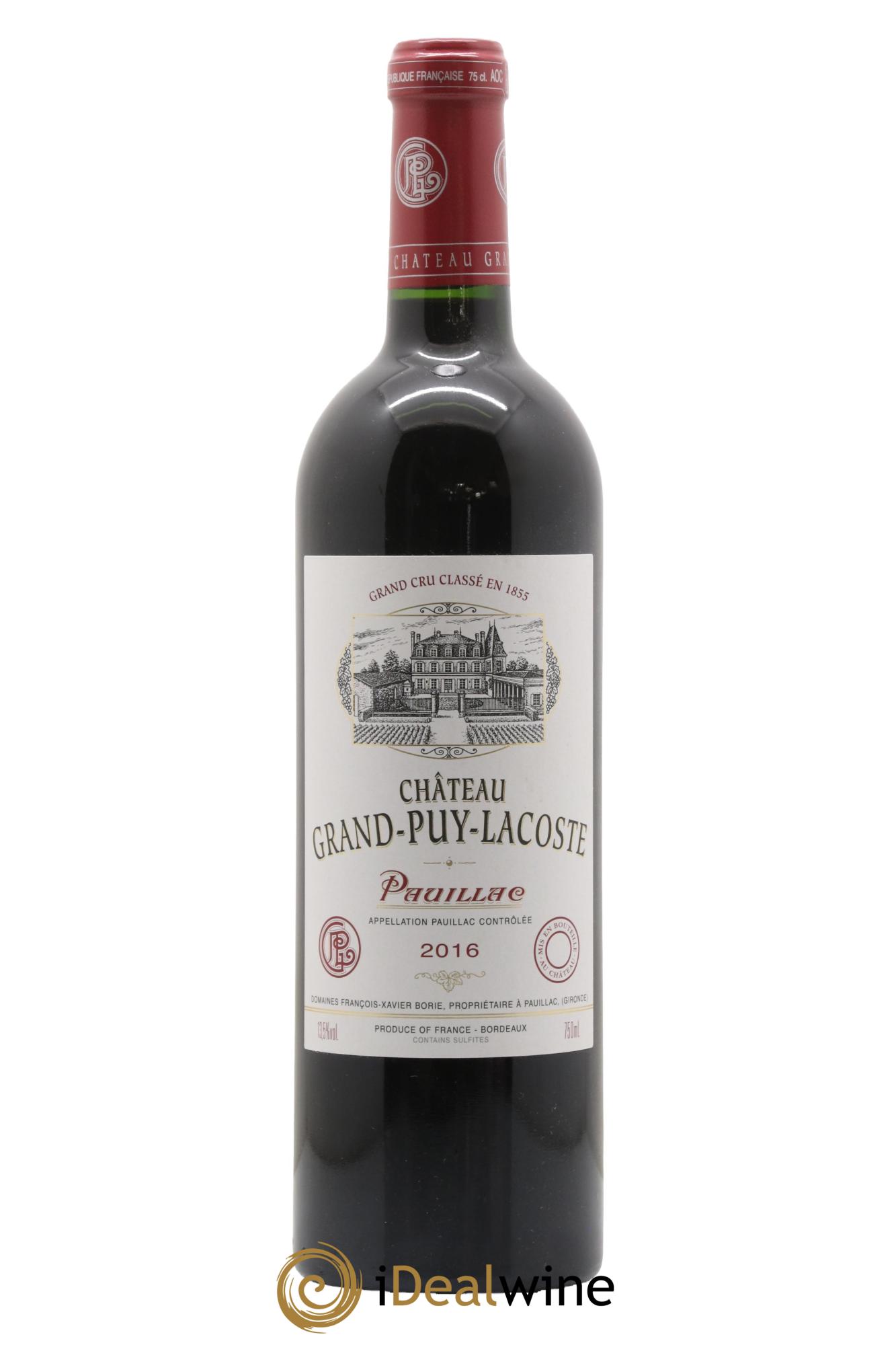 Château Grand Puy Lacoste 5ème Grand Cru Classé 2016 - Lot de 1 bouteille - 0