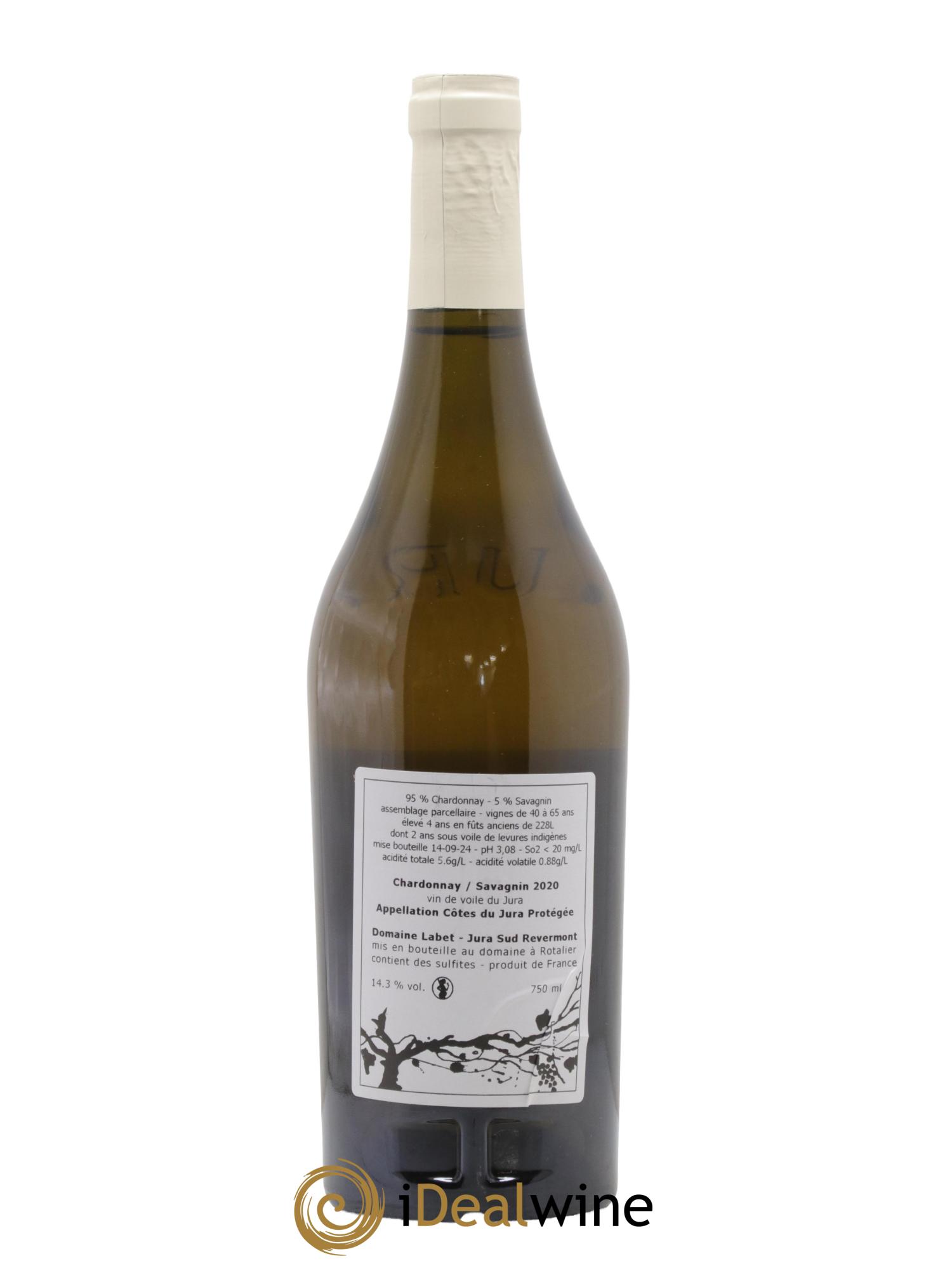 Côtes du Jura Vin de Voile Chardonnay-Savagnin cuvée de garde Romain - Julien  - Charline Labet 2020 - Lot de 1 bouteille - 1