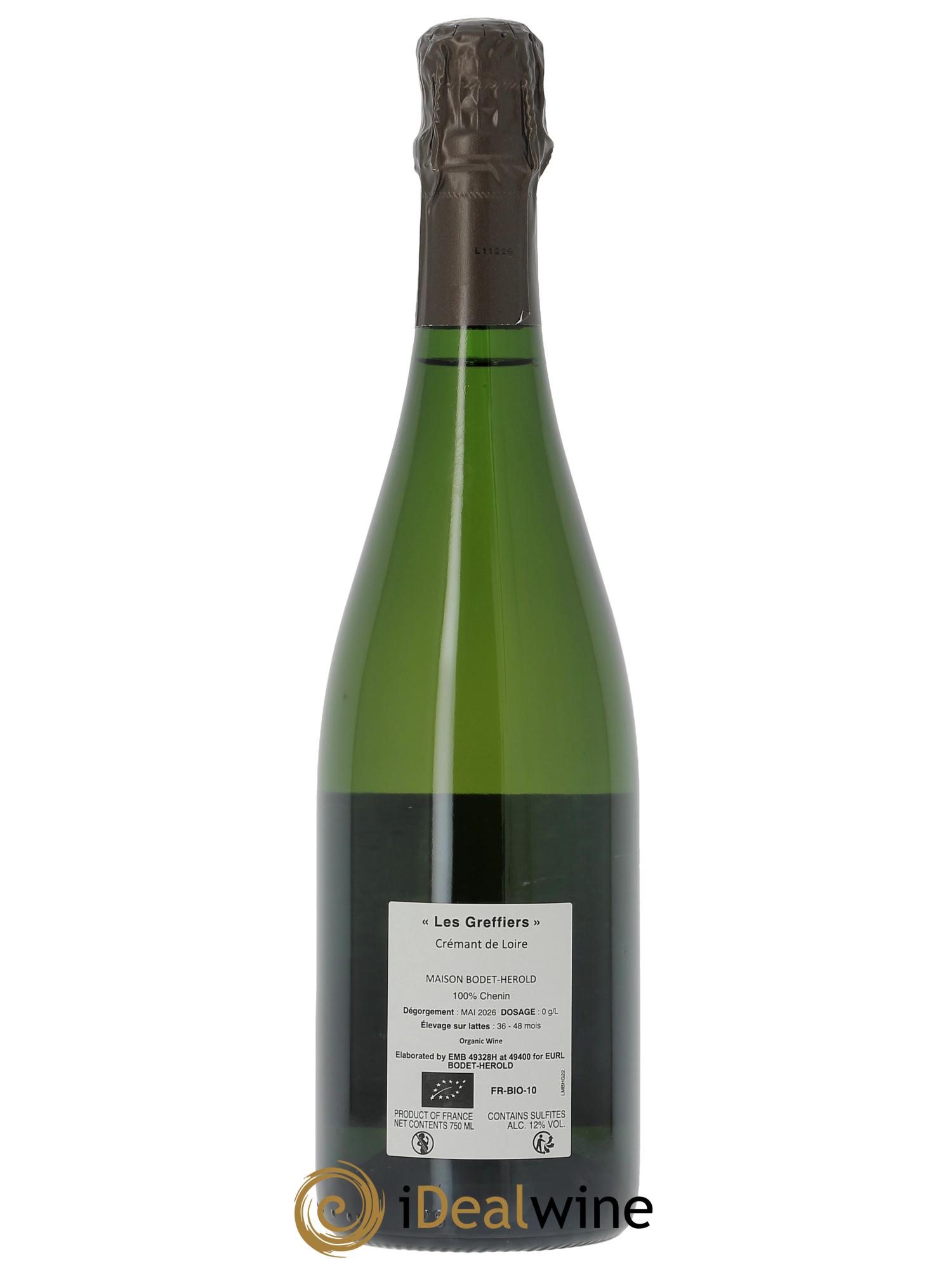 Crémant de Loire Les Greffiers Bodet-Herold (Étienne Bodet) 2022 - Lotto di 1 bottiglia - 1