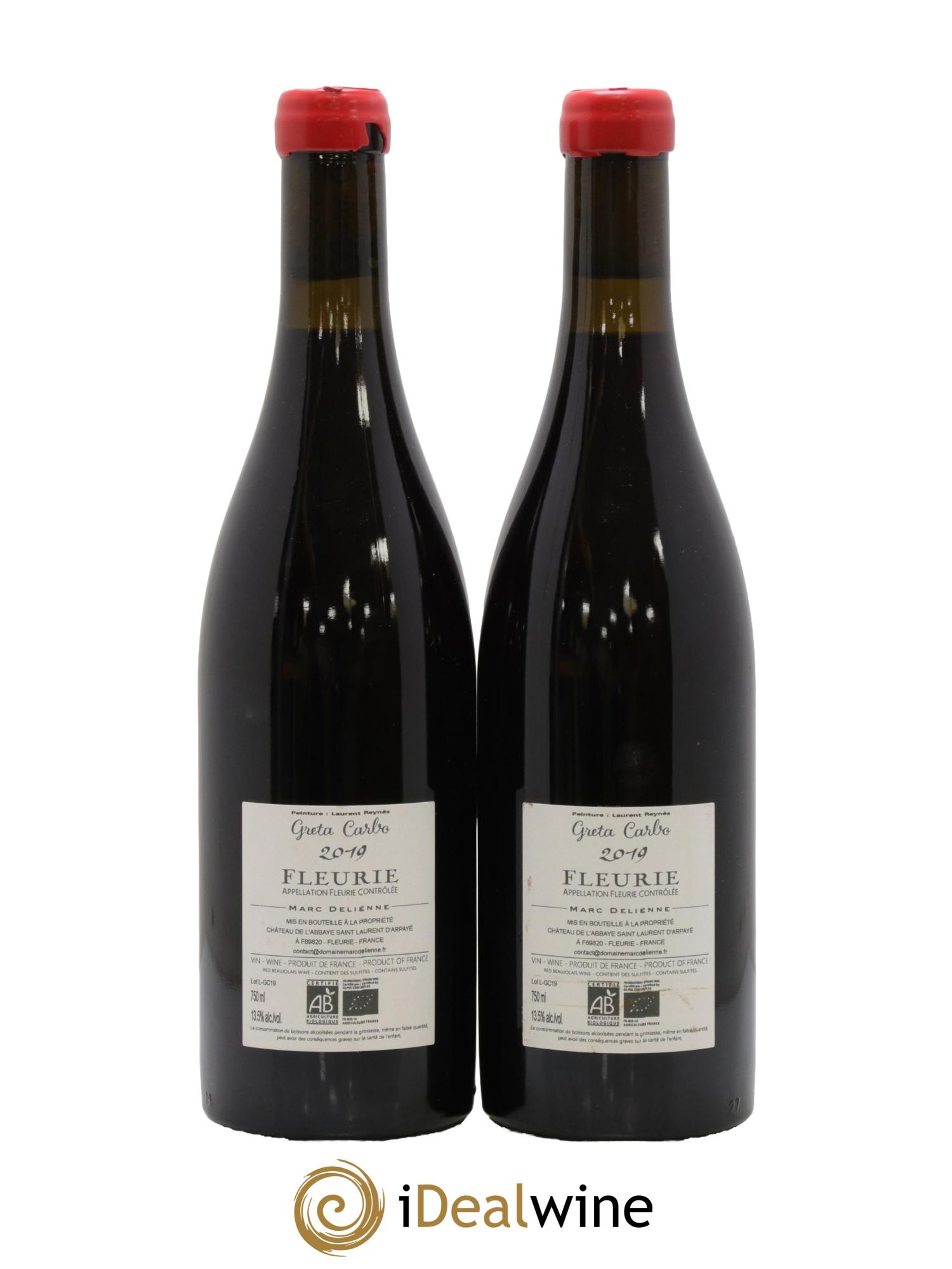 Fleurie Greta Carbo Marc Delienne 2019 - Lot de 2 bouteilles - 1