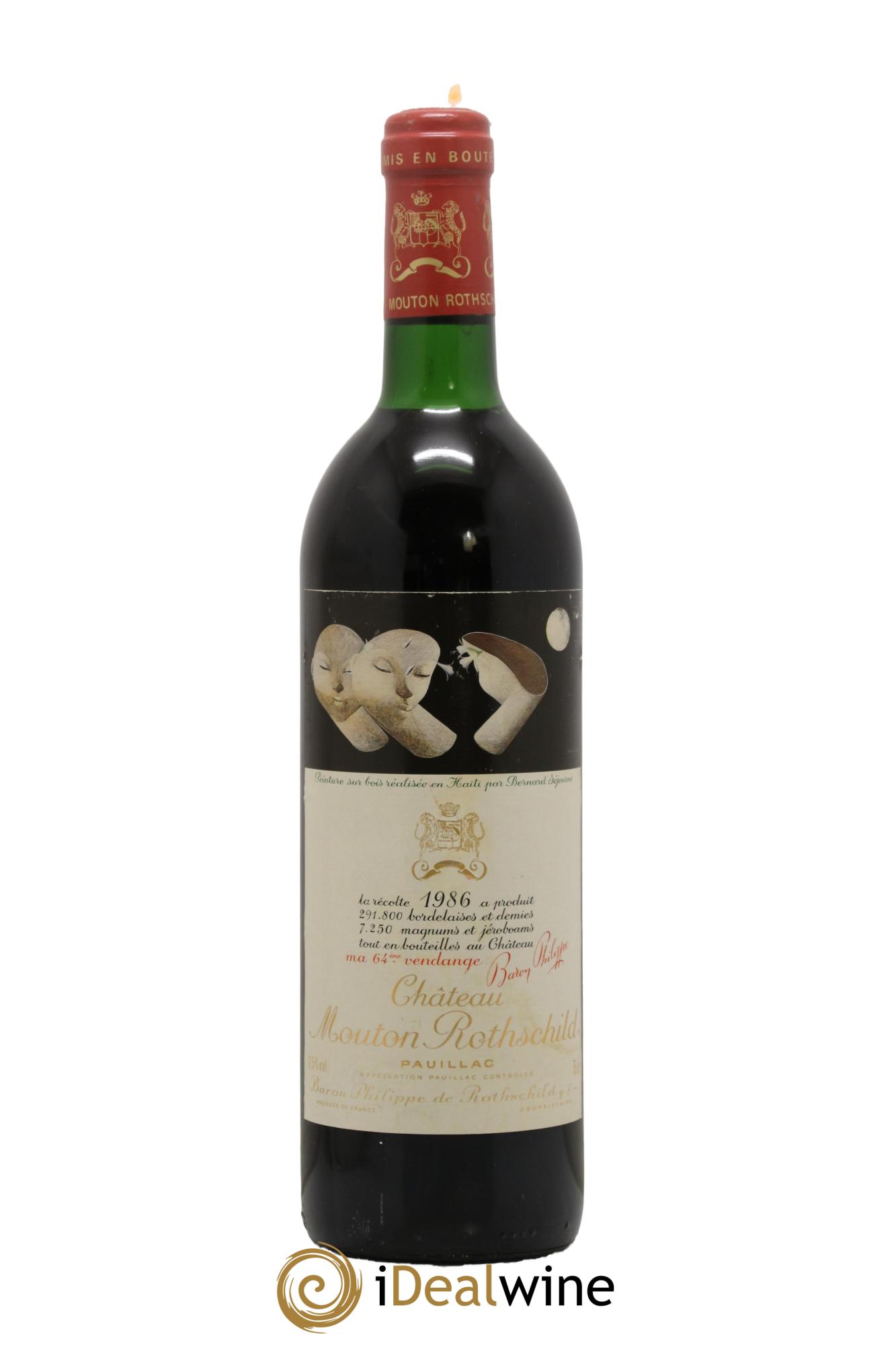 Château Mouton Rothschild 1er Grand Cru Classé 1986 - Lot de 1 bouteille - 0