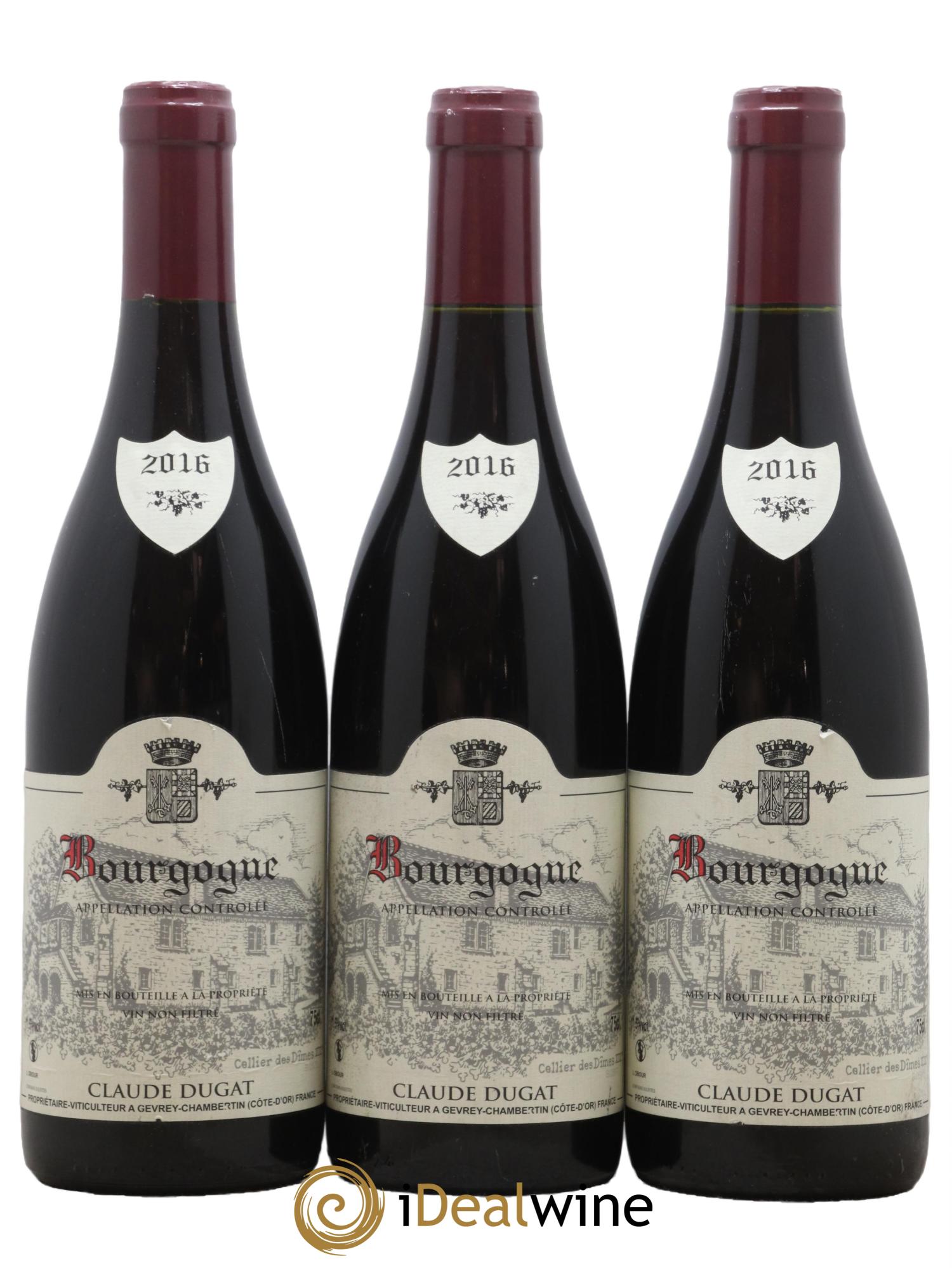 Bourgogne Claude Dugat 2016 - Lot de 3 bouteilles - 0