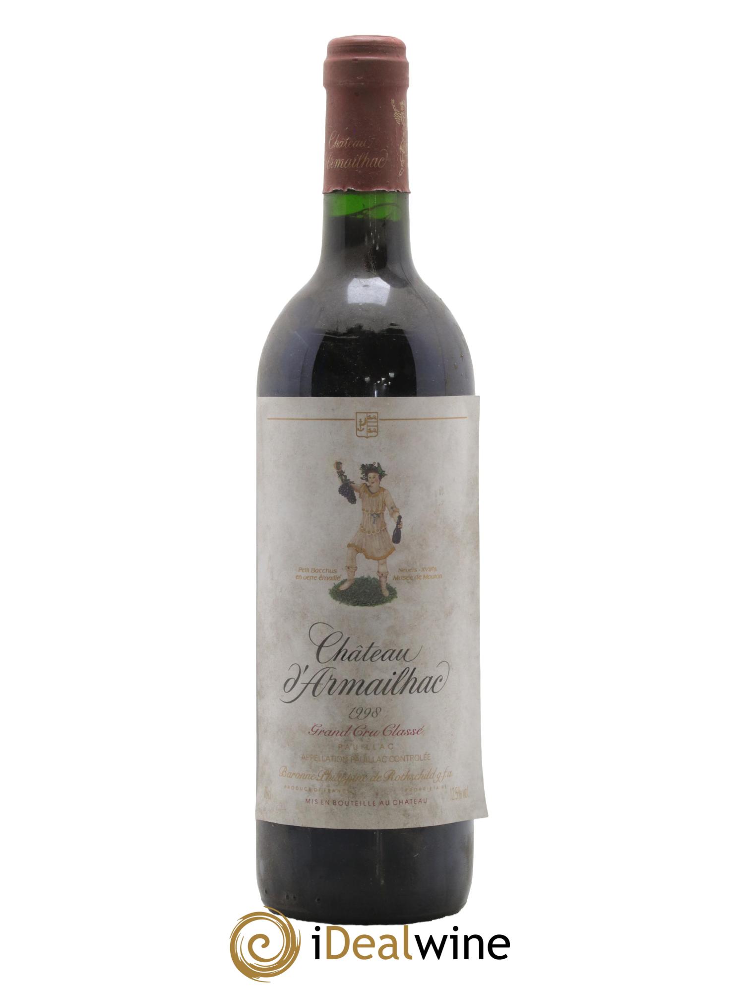 Château d' Armailhac - Mouton Baron(ne) Philippe 5ème Grand Cru Classé 1998 - Lot of 1 bottle - 0
