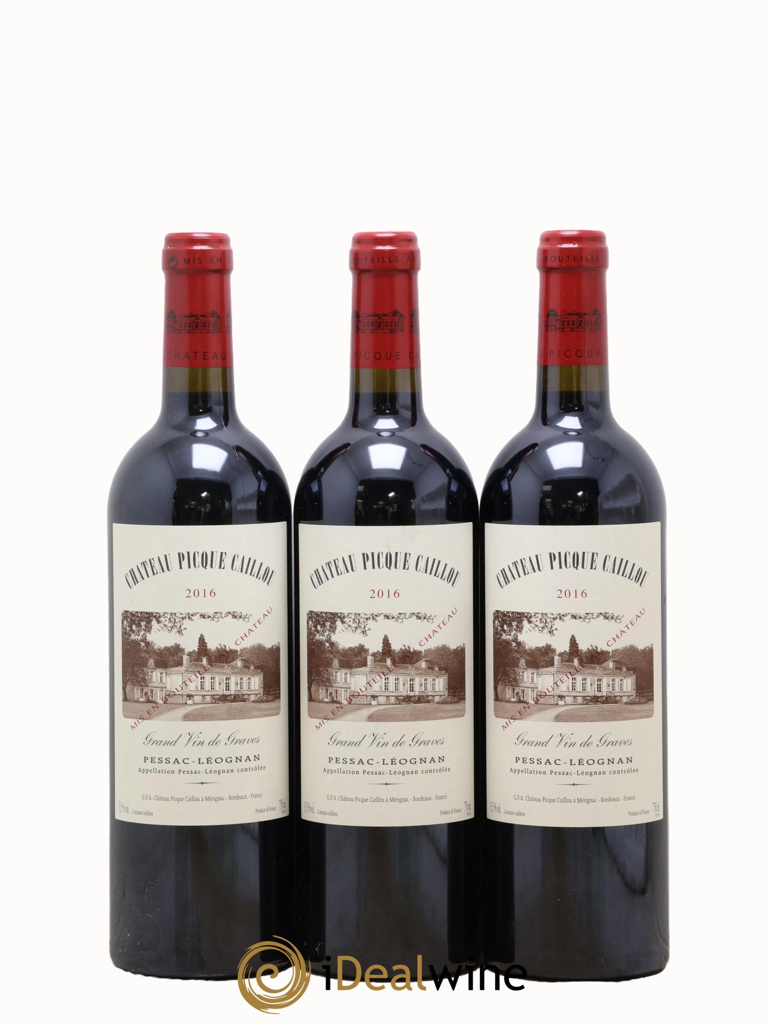 Château Picque Caillou 2016 - Lot de 3 bouteilles - 0