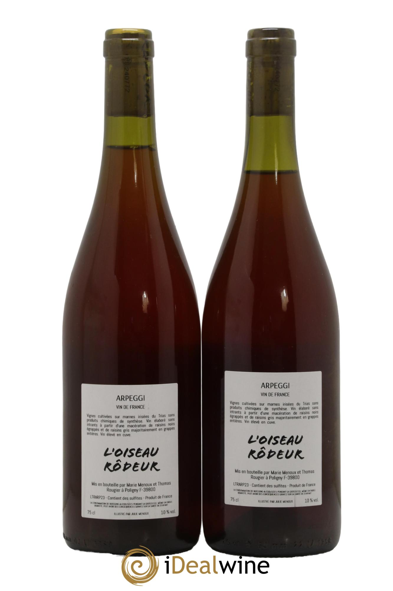 Vin de France Poulsard Pinot Gris Arpeggi L'Oiseau Rôdeur 2023 - Lot de 2 bouteilles - 1