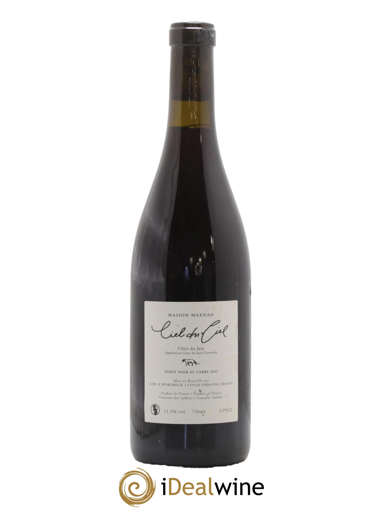 Côtes du Jura Pinot Noir Au carré Ciel du Ciel Maison Maenad 2022 - Lot de 1 bouteille - 1